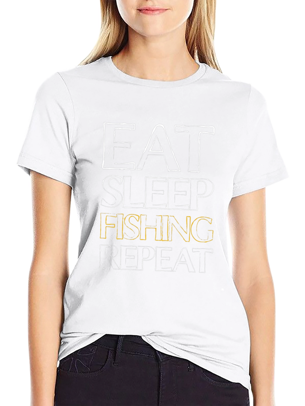 Eat Sleep Fishing Repeat Mens Black T-Shirt