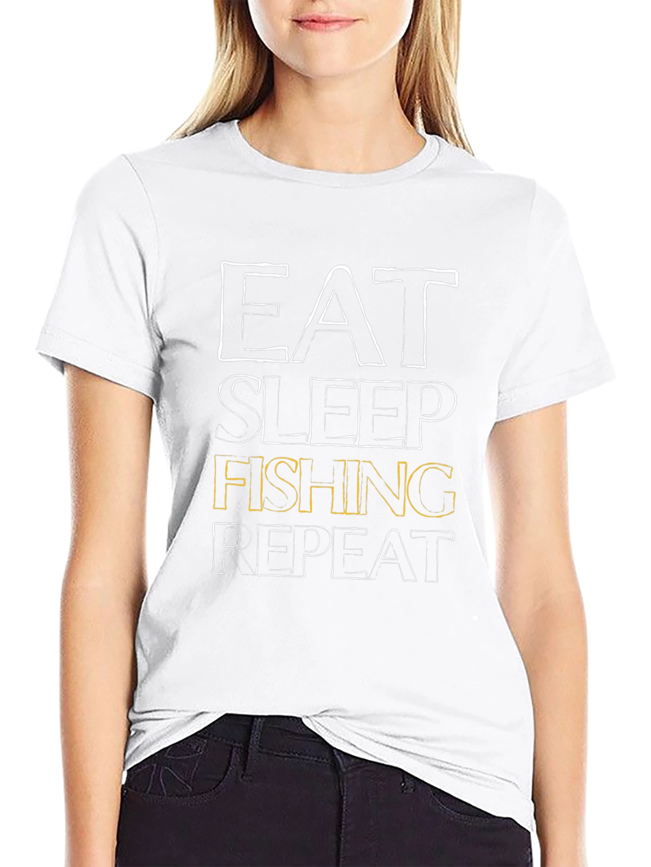 Eat Sleep Fishing Repeat Mens Black T-Shirt