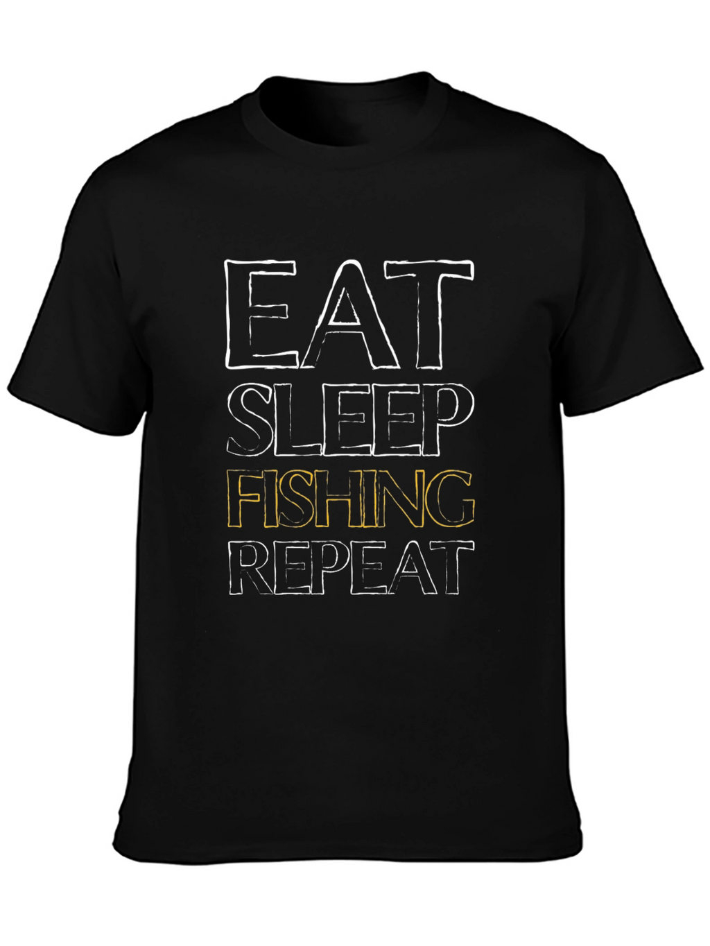 Eat Sleep Fishing Repeat Mens Black T-Shirt