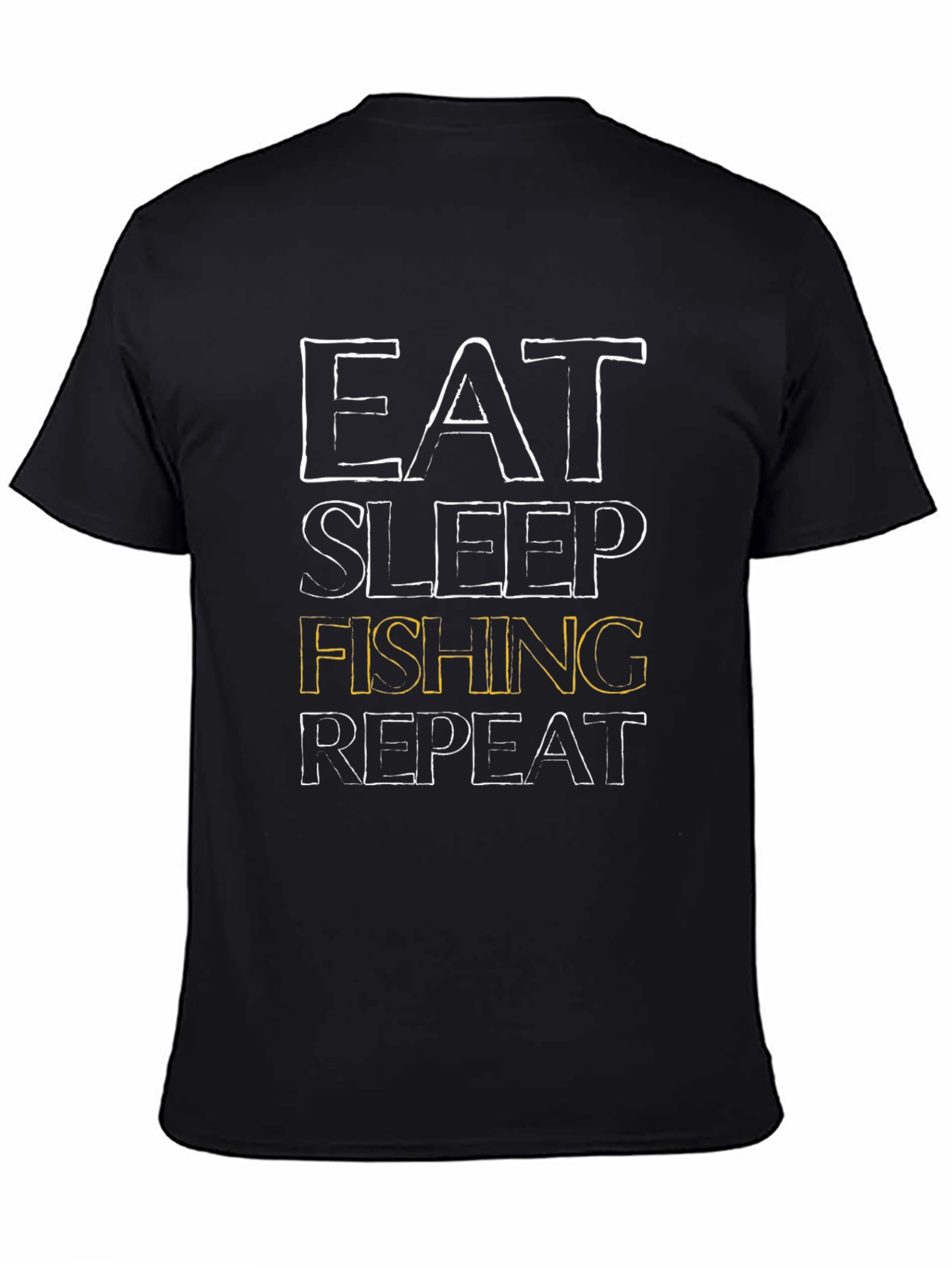 Eat Sleep Fishing Repeat Mens Black T-Shirt