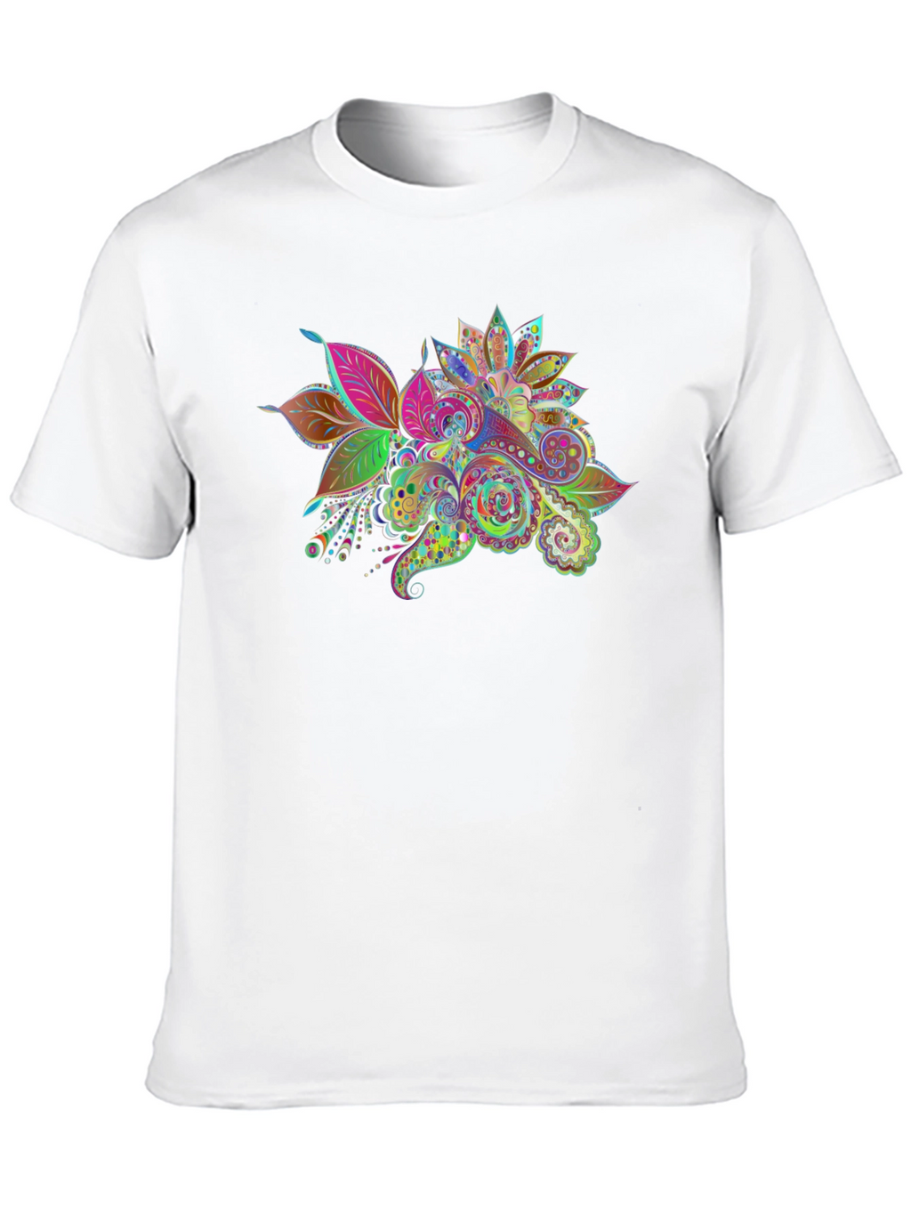Floral Paisley Print Black T-Shirt