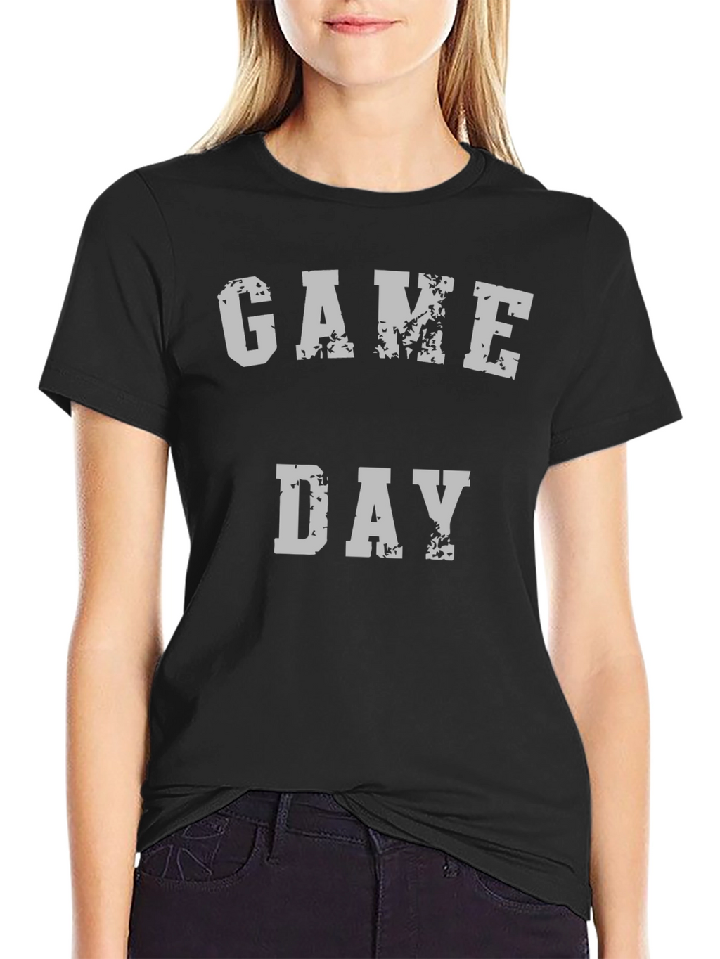 Game Day Graphic Tee - Black Cotton T-Shirt
