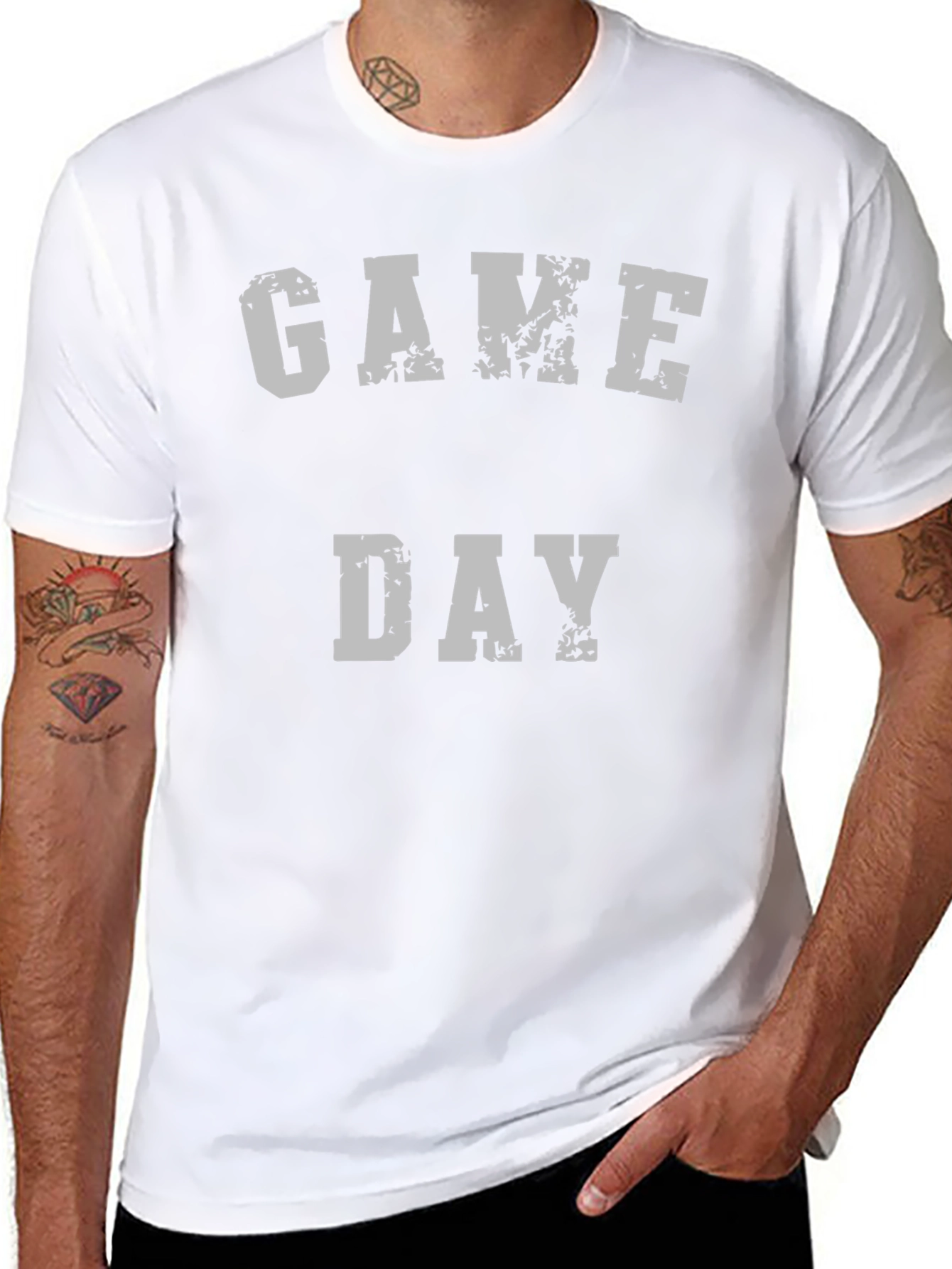 Game Day Graphic Tee - Black Cotton T-Shirt
