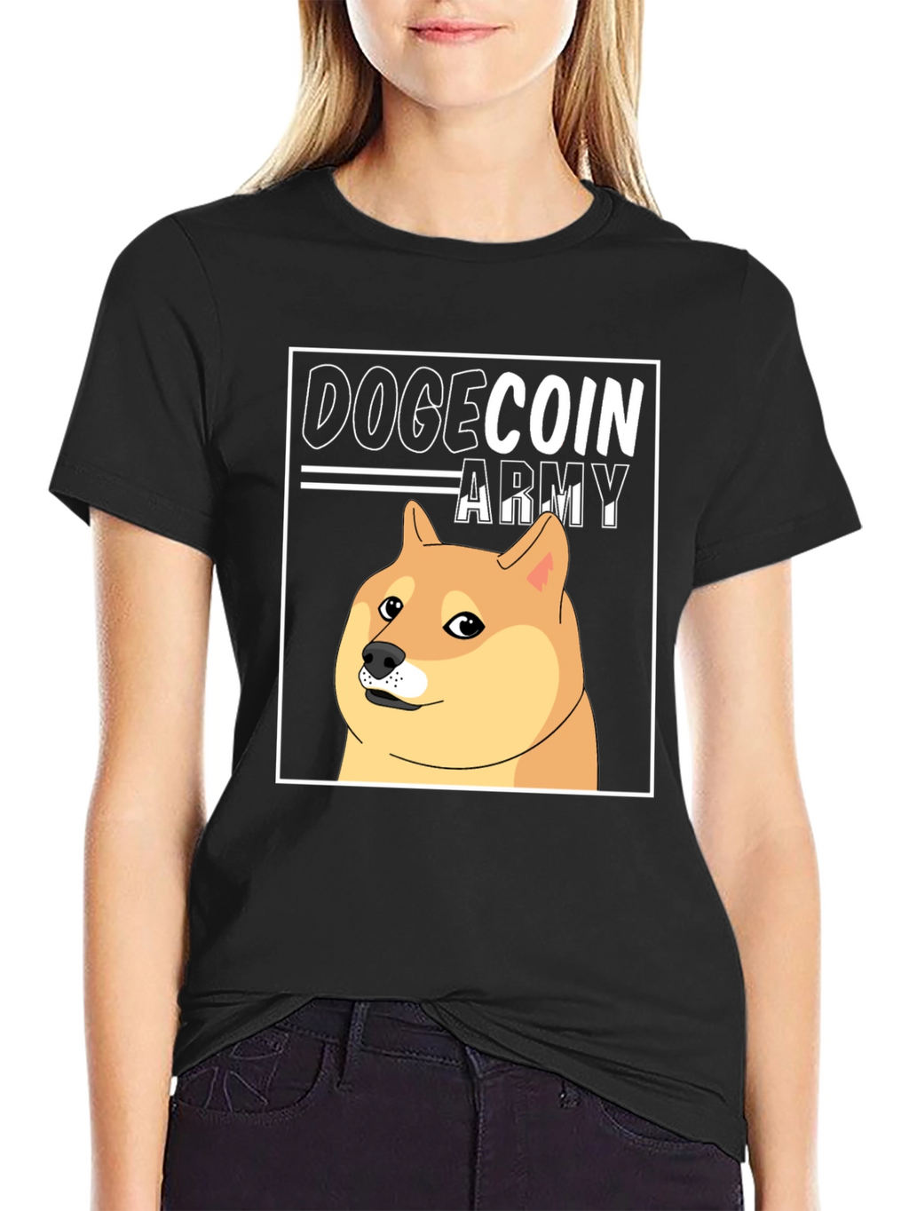 Dogecoin Army Black T-Shirt