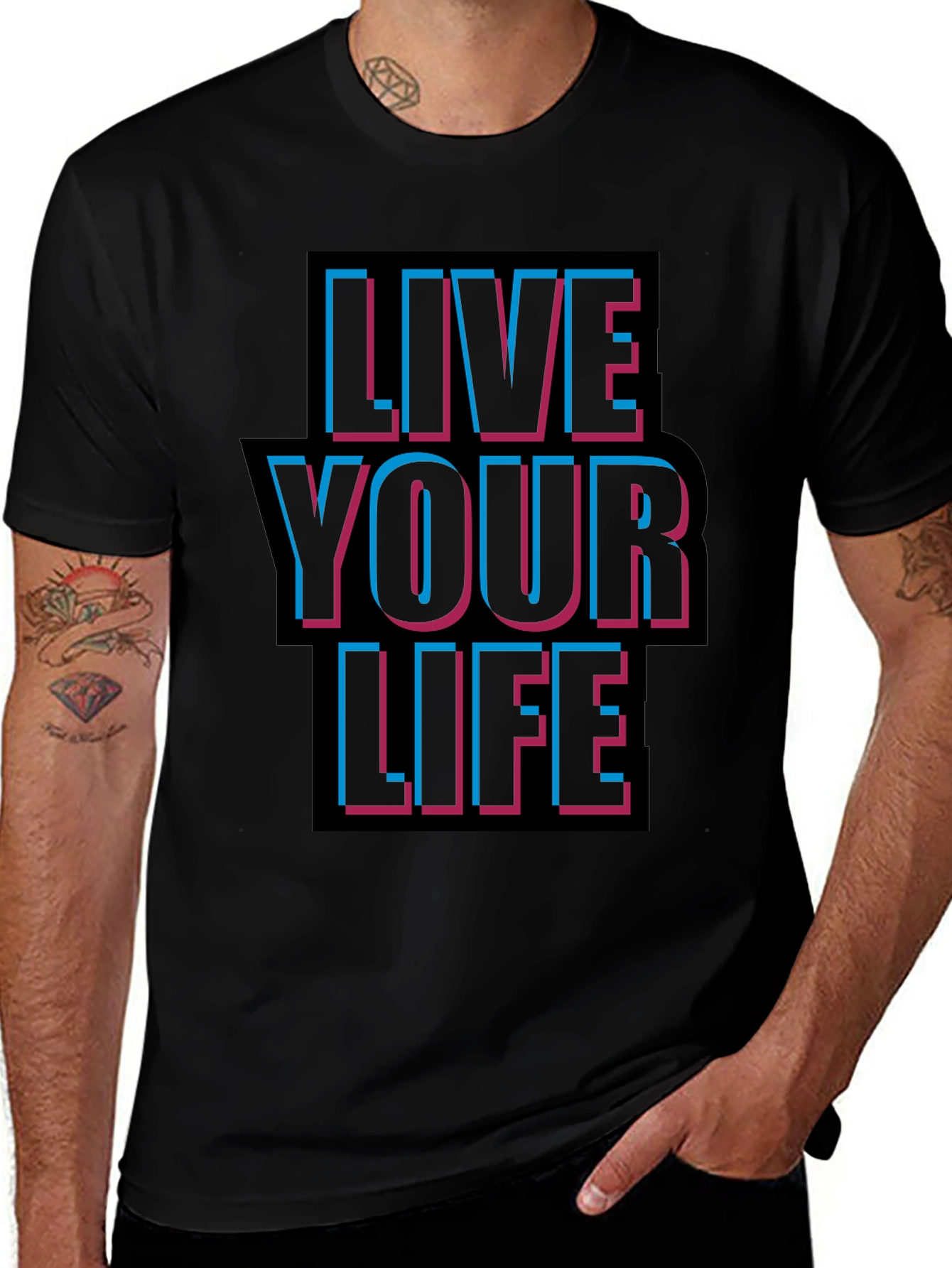 Live Your Life Graphic Tee - Black T-Shirt