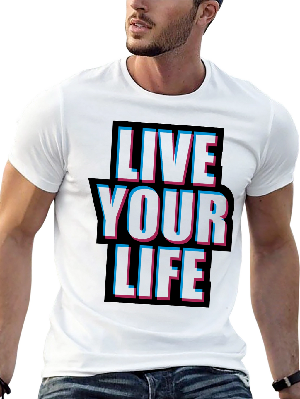 Live Your Life Graphic Tee - Black T-Shirt