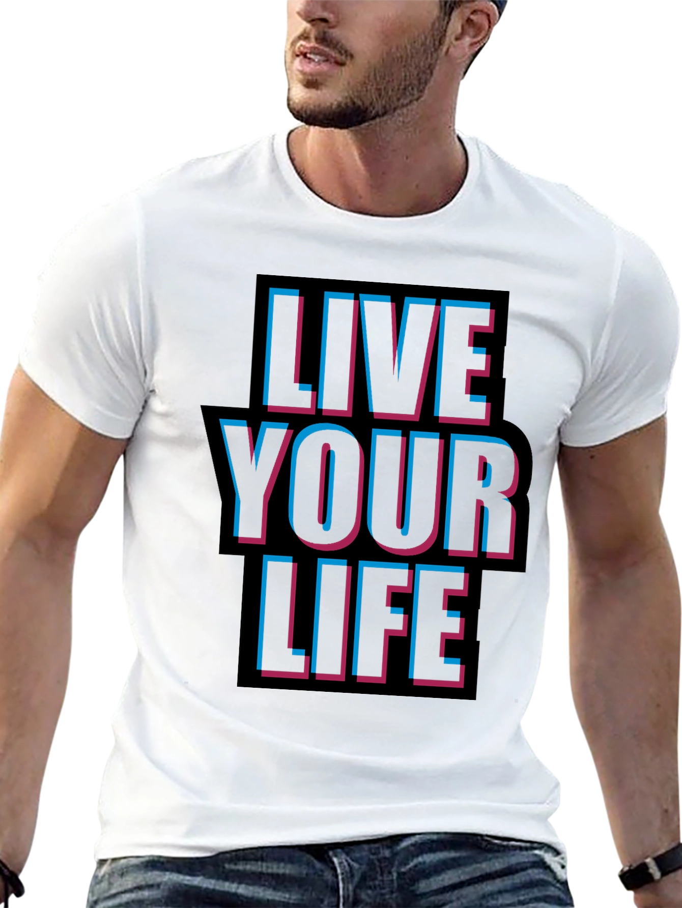 Live Your Life Graphic Tee - Black T-Shirt