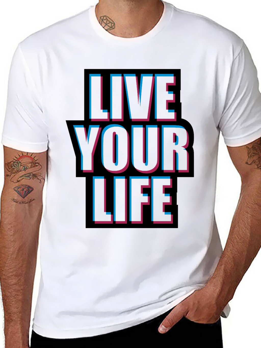 Live Your Life Graphic Tee - Black T-Shirt