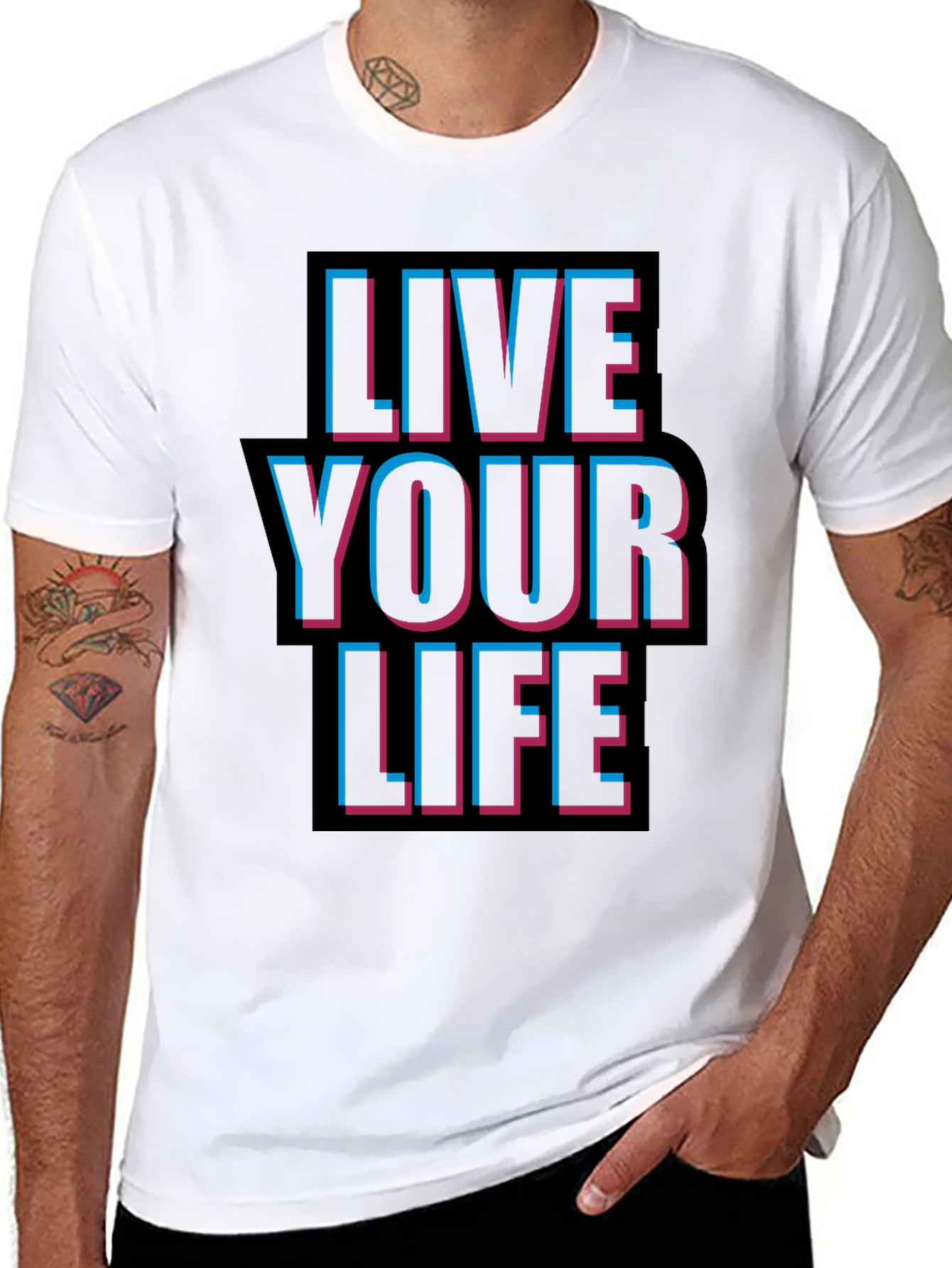 Live Your Life Graphic Tee - Black T-Shirt