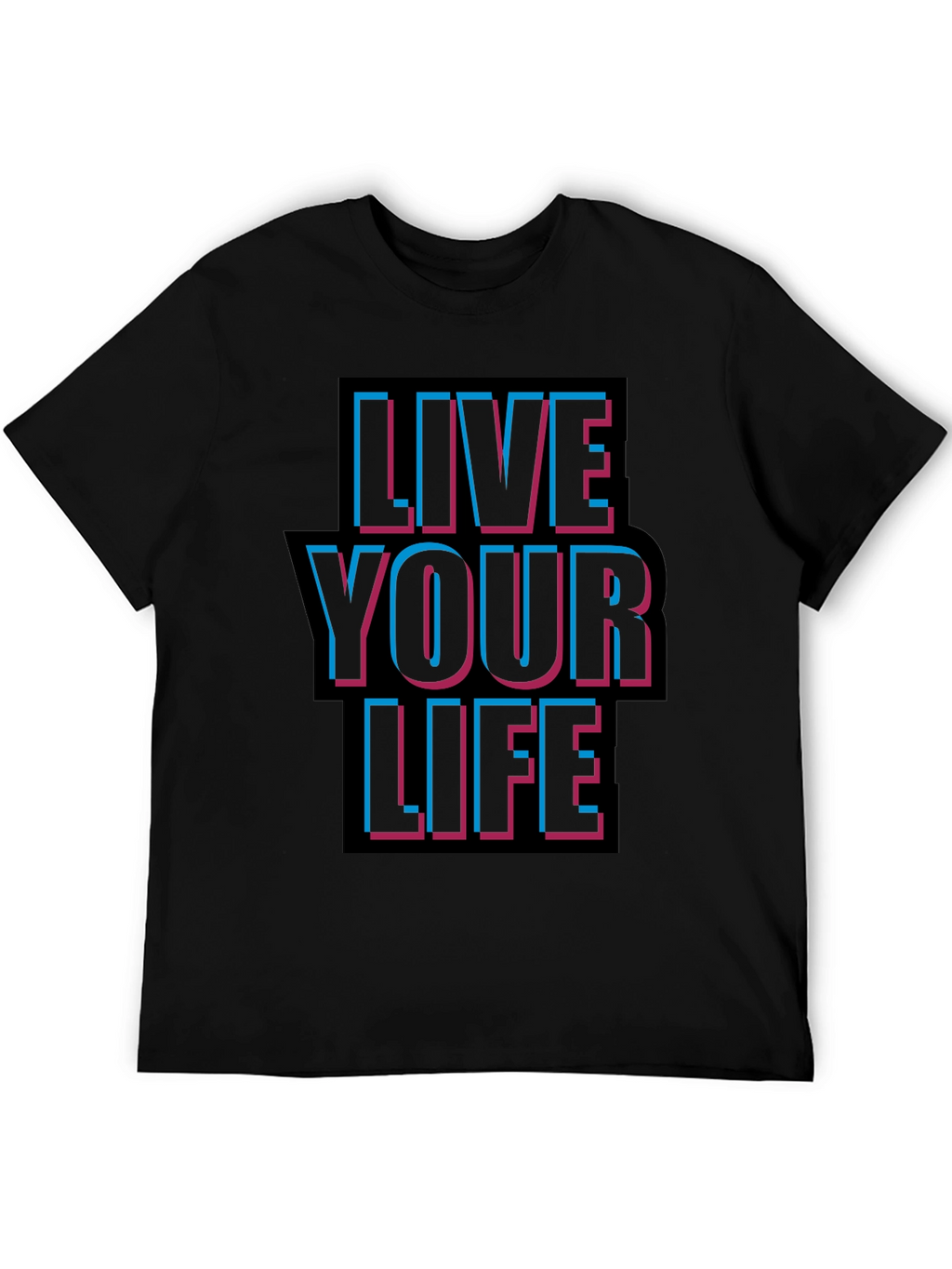 Live Your Life Graphic Tee - Black T-Shirt