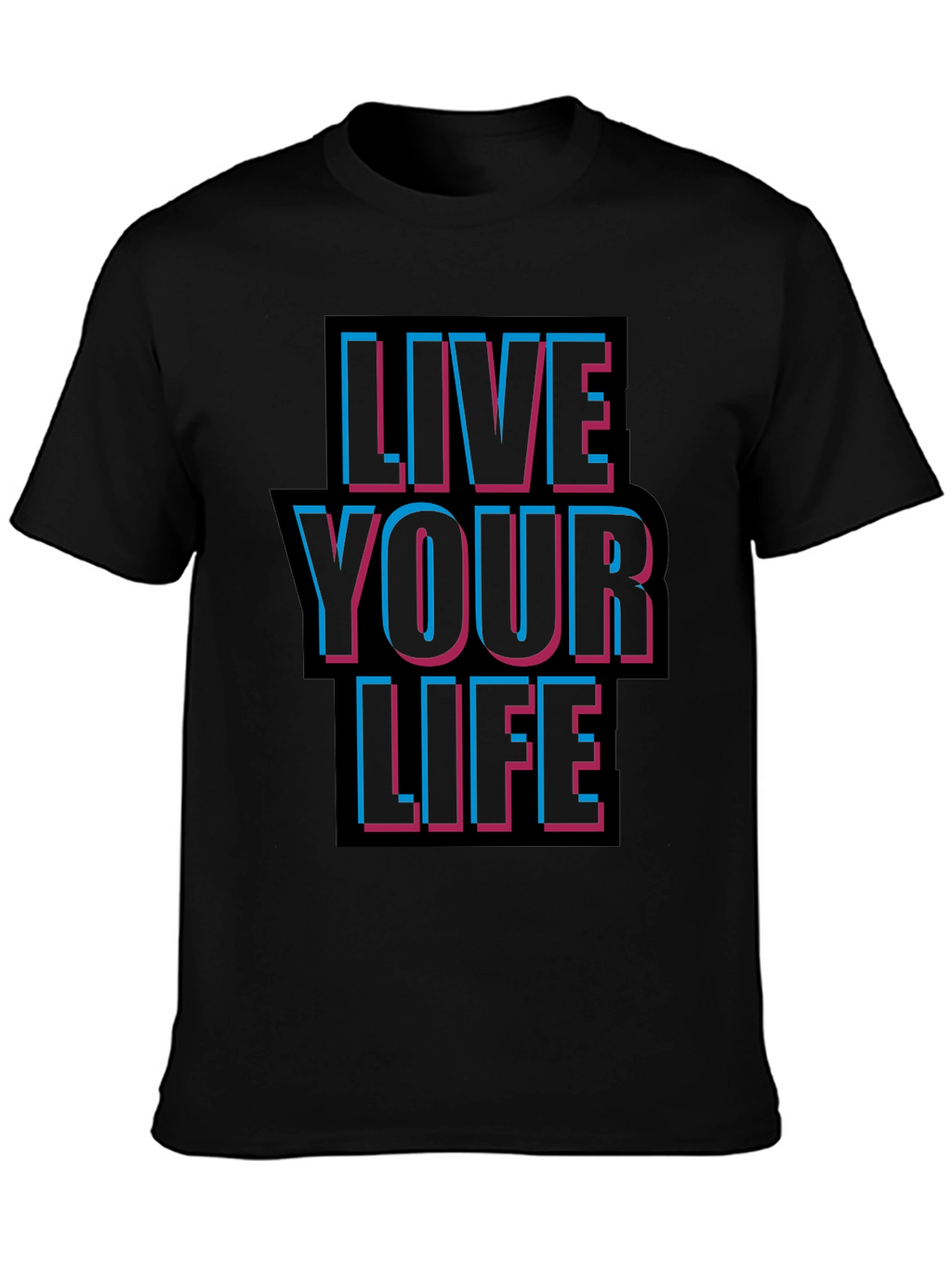 Live Your Life Graphic Tee - Black T-Shirt