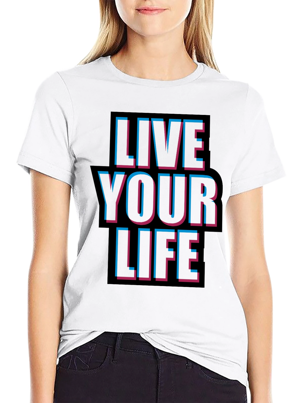 Live Your Life Graphic Tee - Black T-Shirt