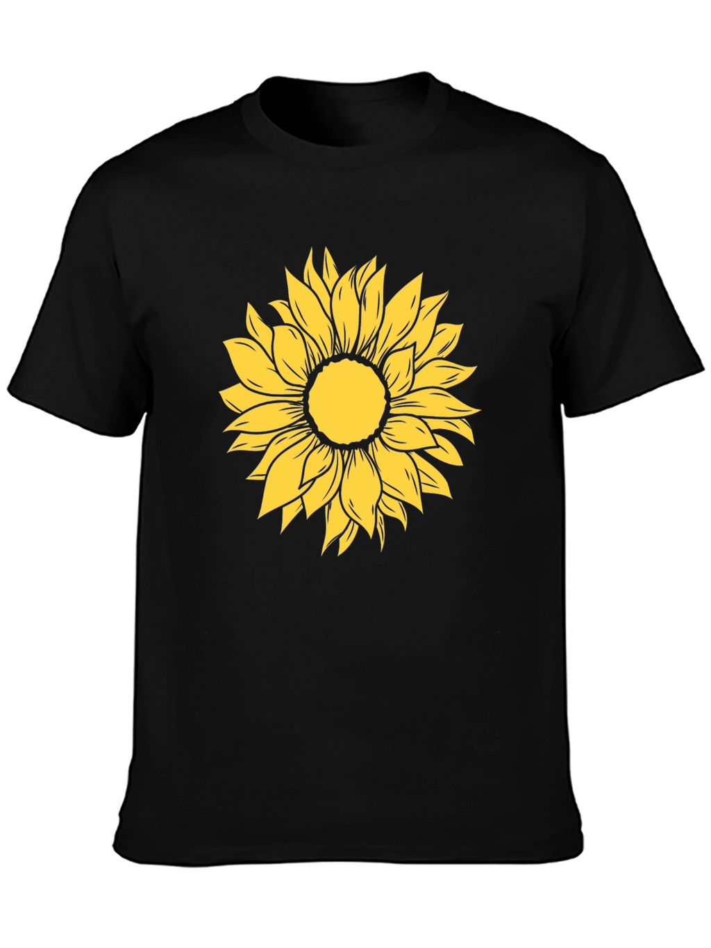 Sunflower Graphic Print Black T-Shirt