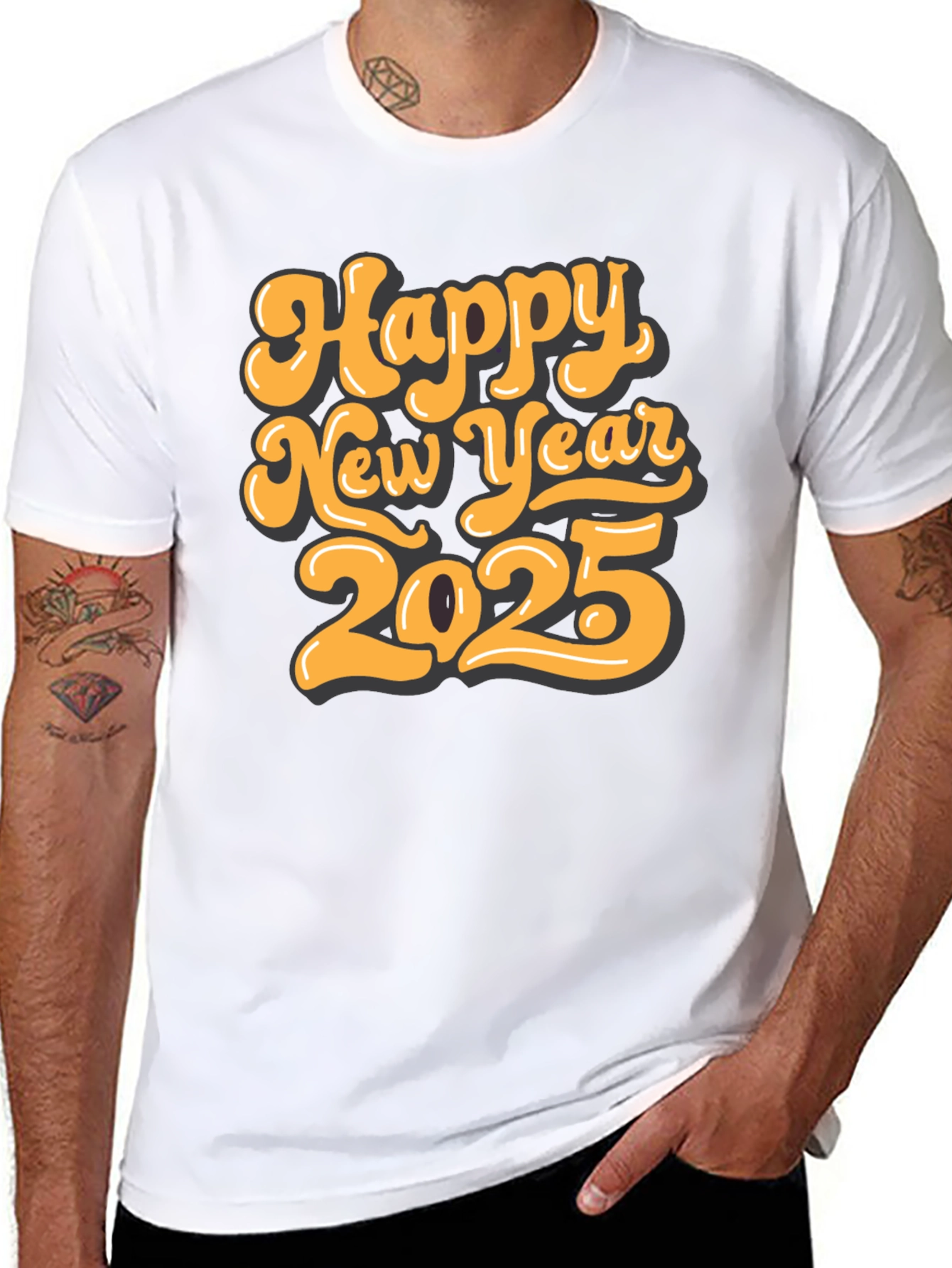 Happy New Year 2025 Black T-Shirt