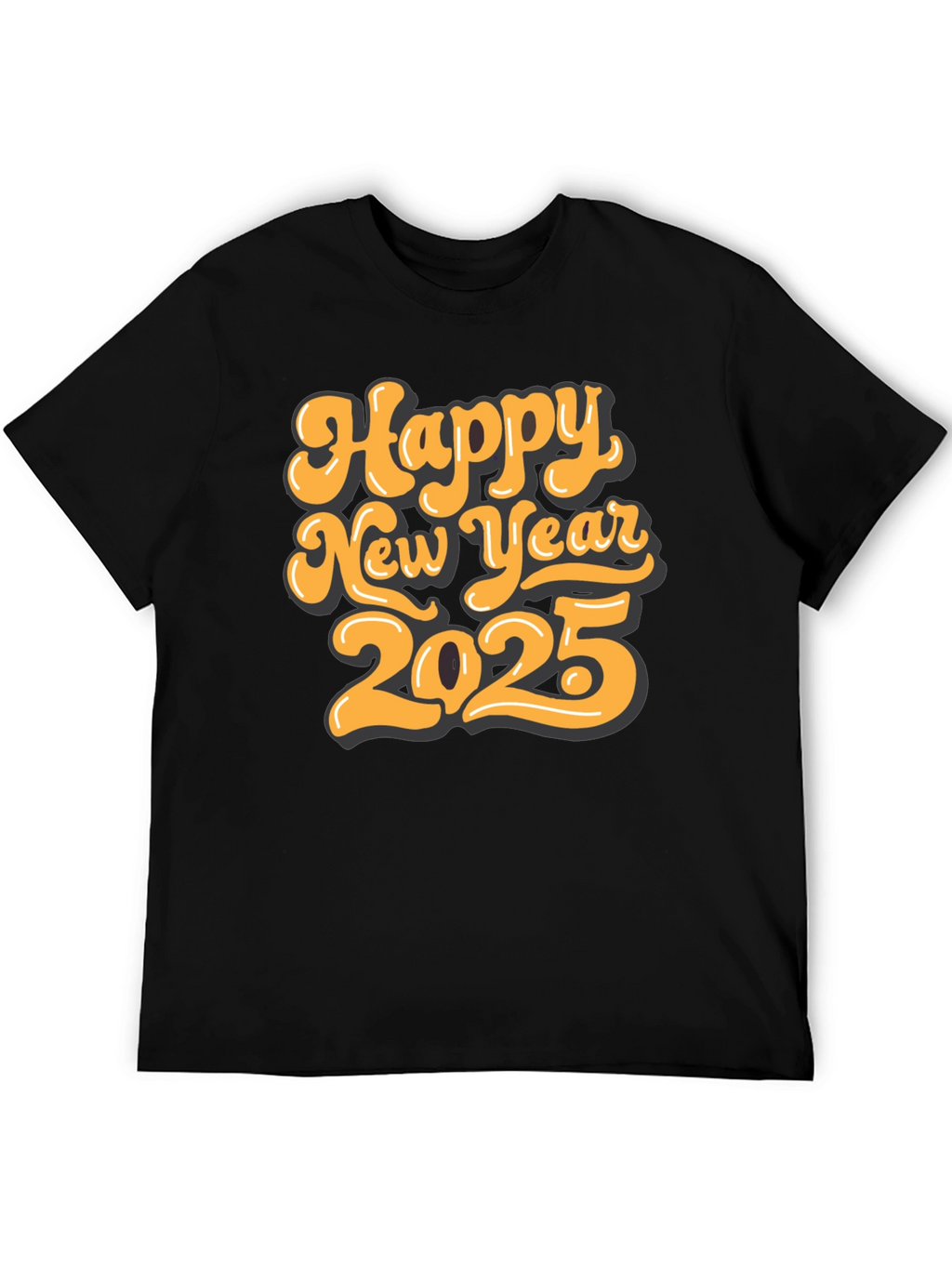 Happy New Year 2025 Black T-Shirt