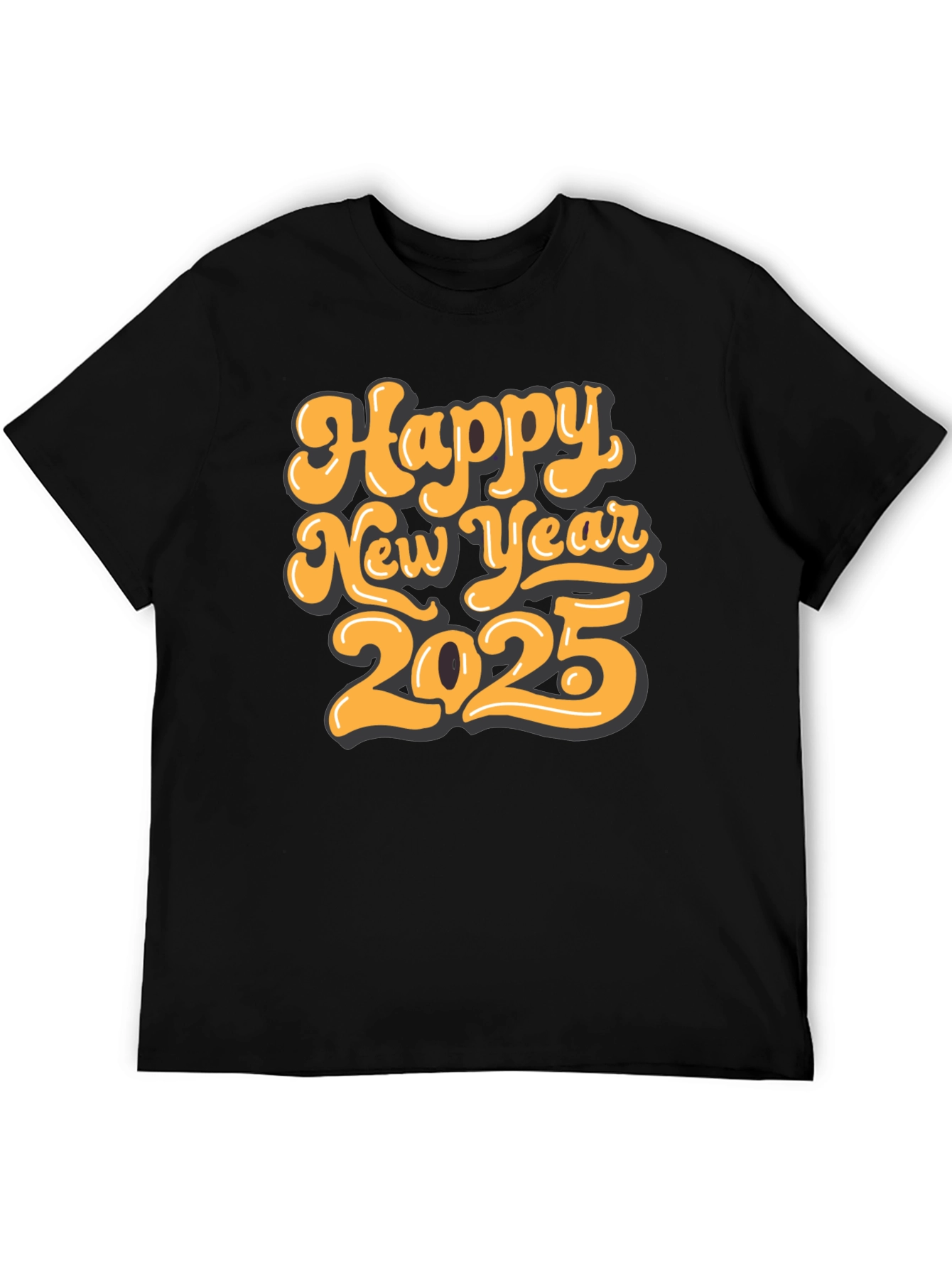 Happy New Year 2025 Black T-Shirt