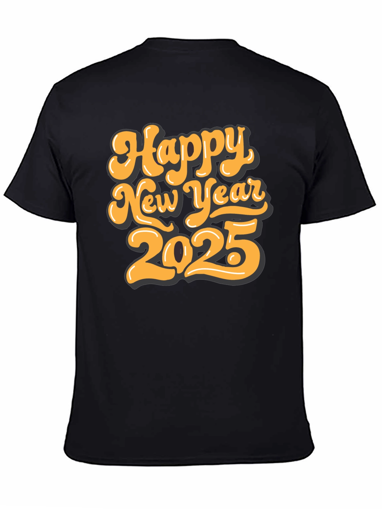 Happy New Year 2025 Black T-Shirt