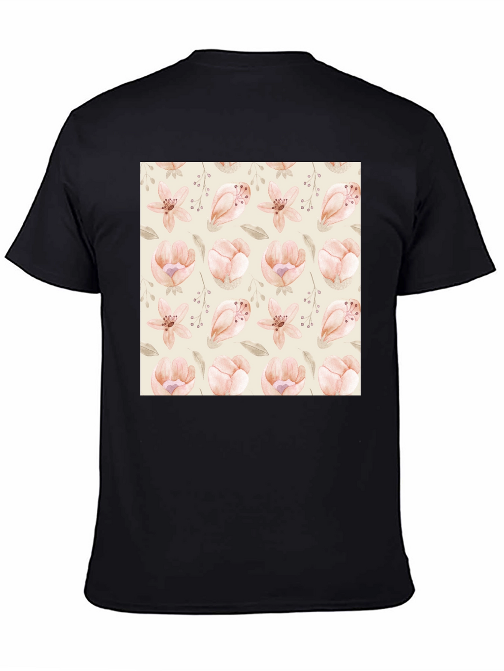 Floral Print Black T-Shirt - Stylish Casual Wear