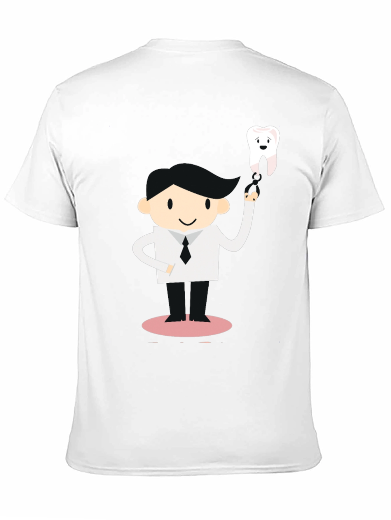 Dentist Cartoon Graphic Black T-Shirt