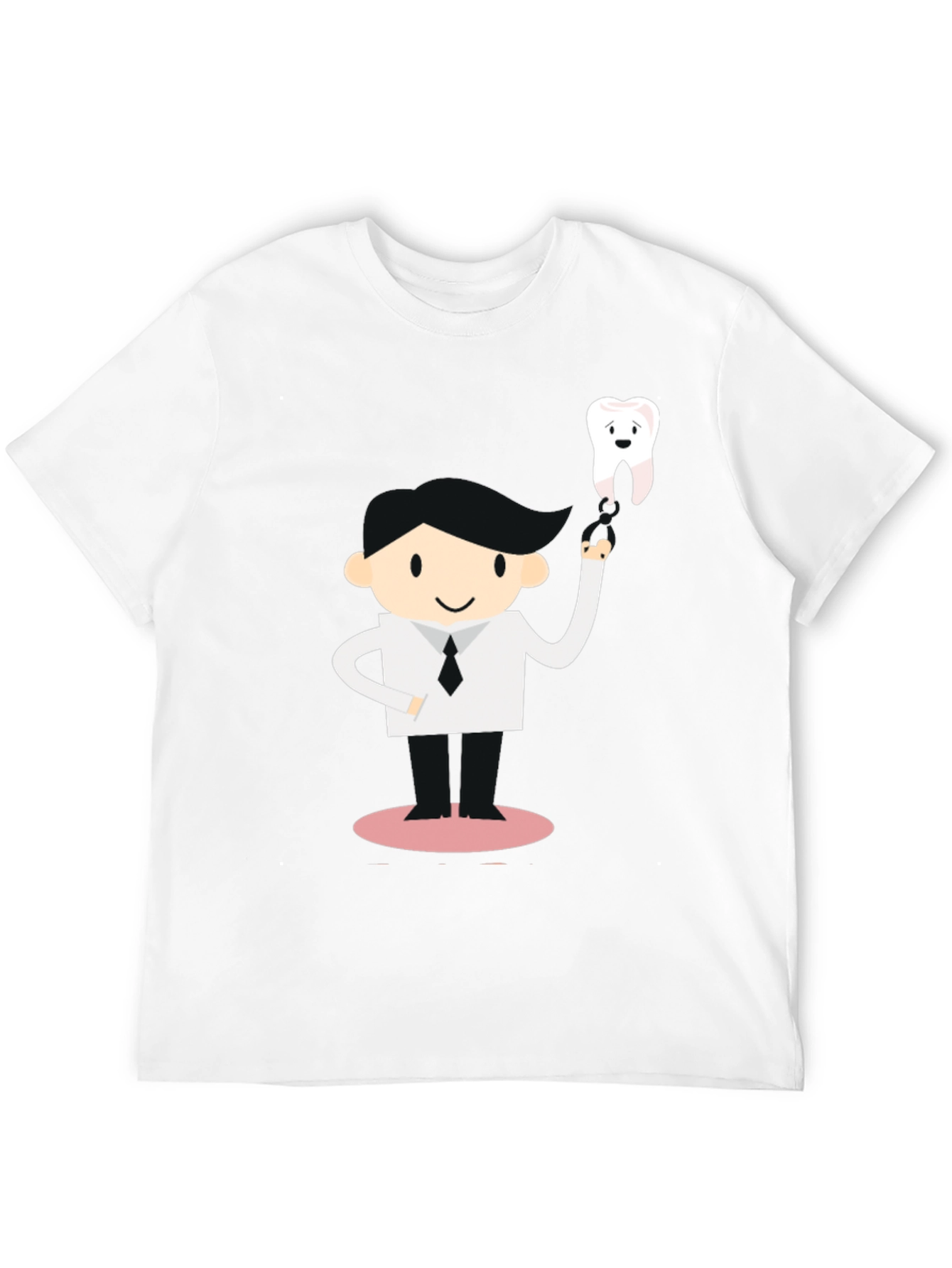 Dentist Cartoon Graphic Black T-Shirt