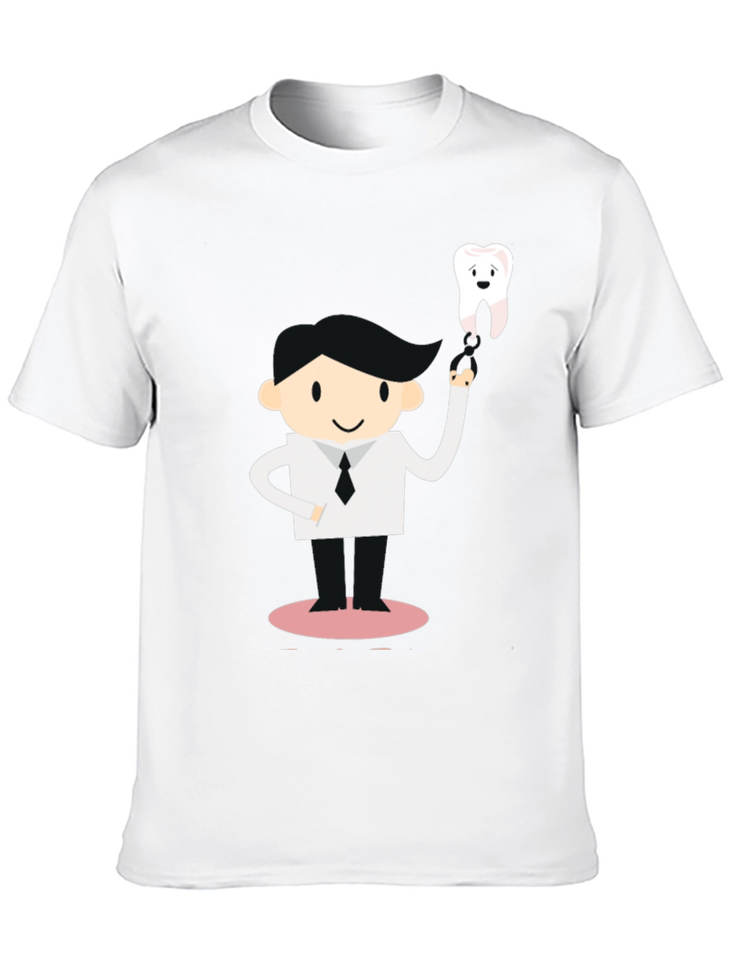 Dentist Cartoon Graphic Black T-Shirt