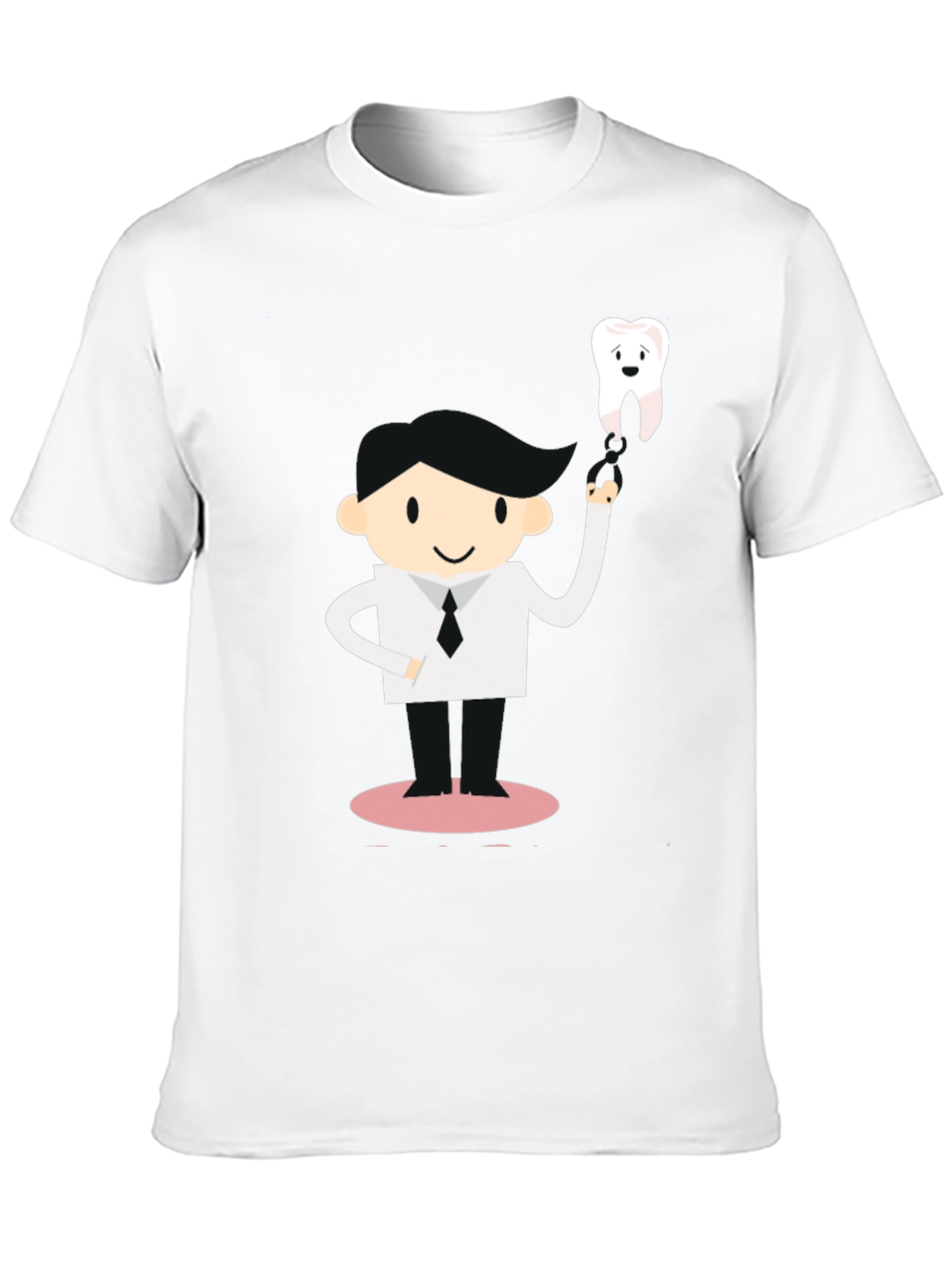 Dentist Cartoon Graphic Black T-Shirt