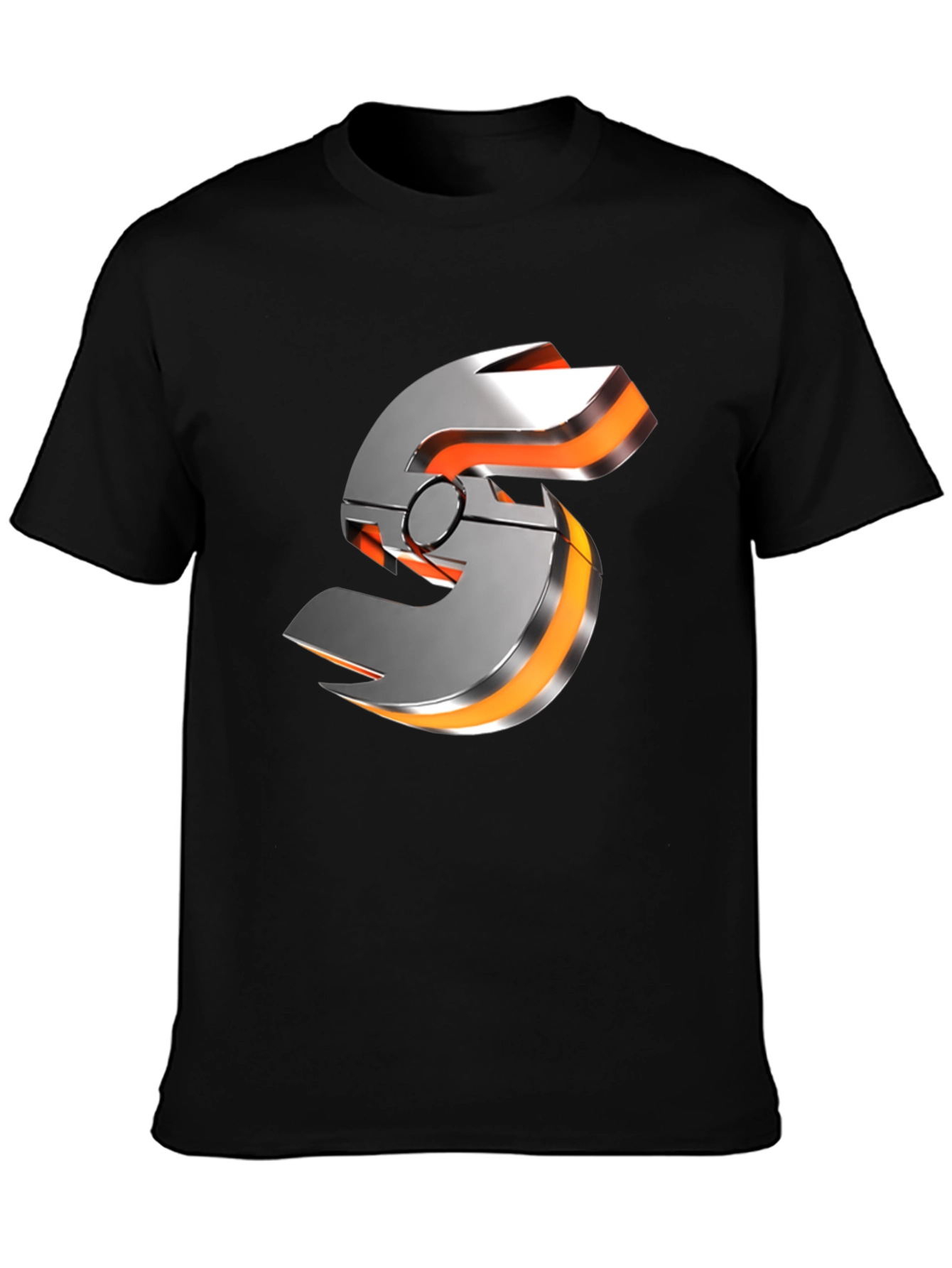 Futuristic Graphic T-Shirt - Metallic S Logo