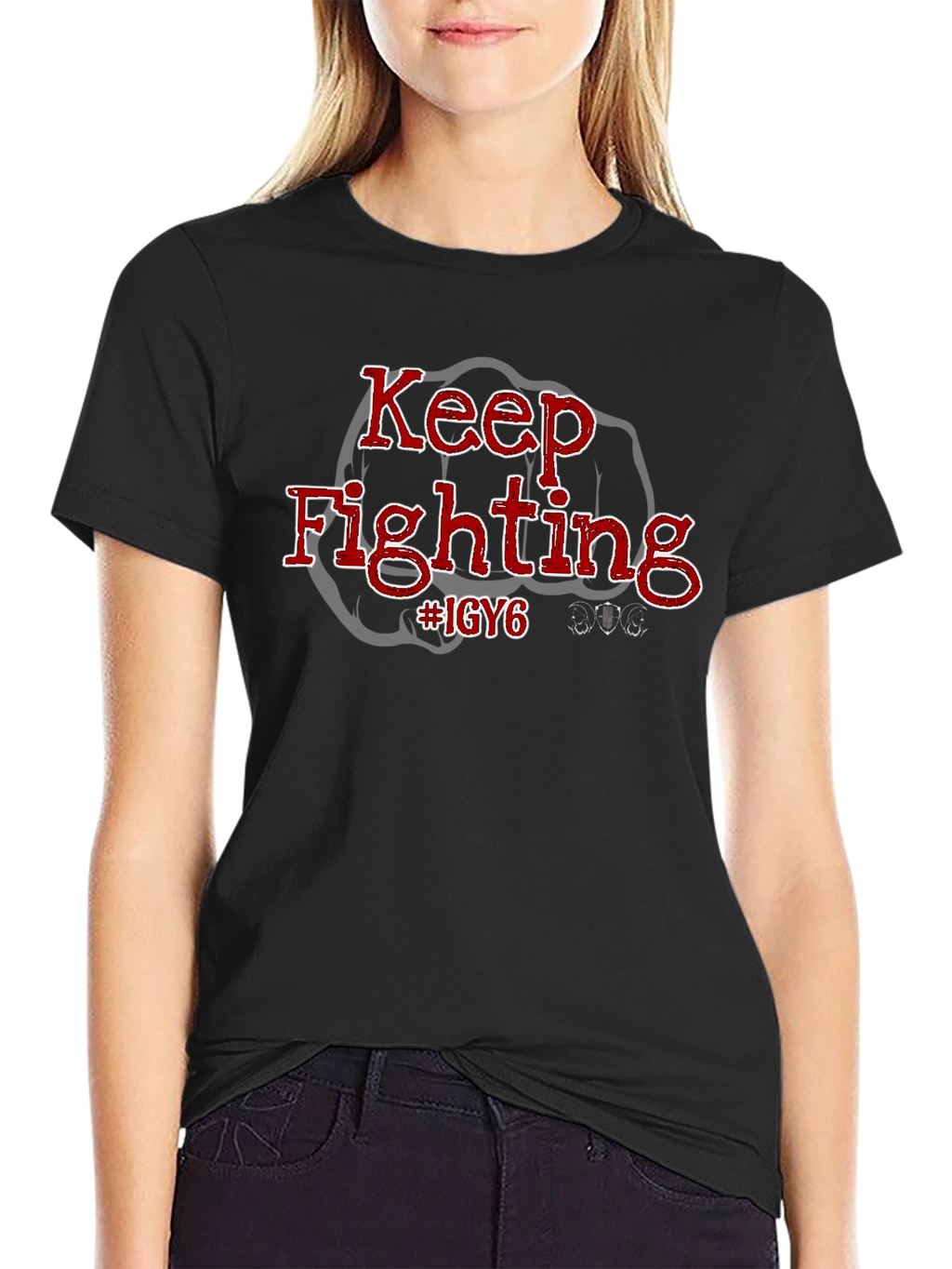 Keep Fighting IGY6 Black T-Shirt