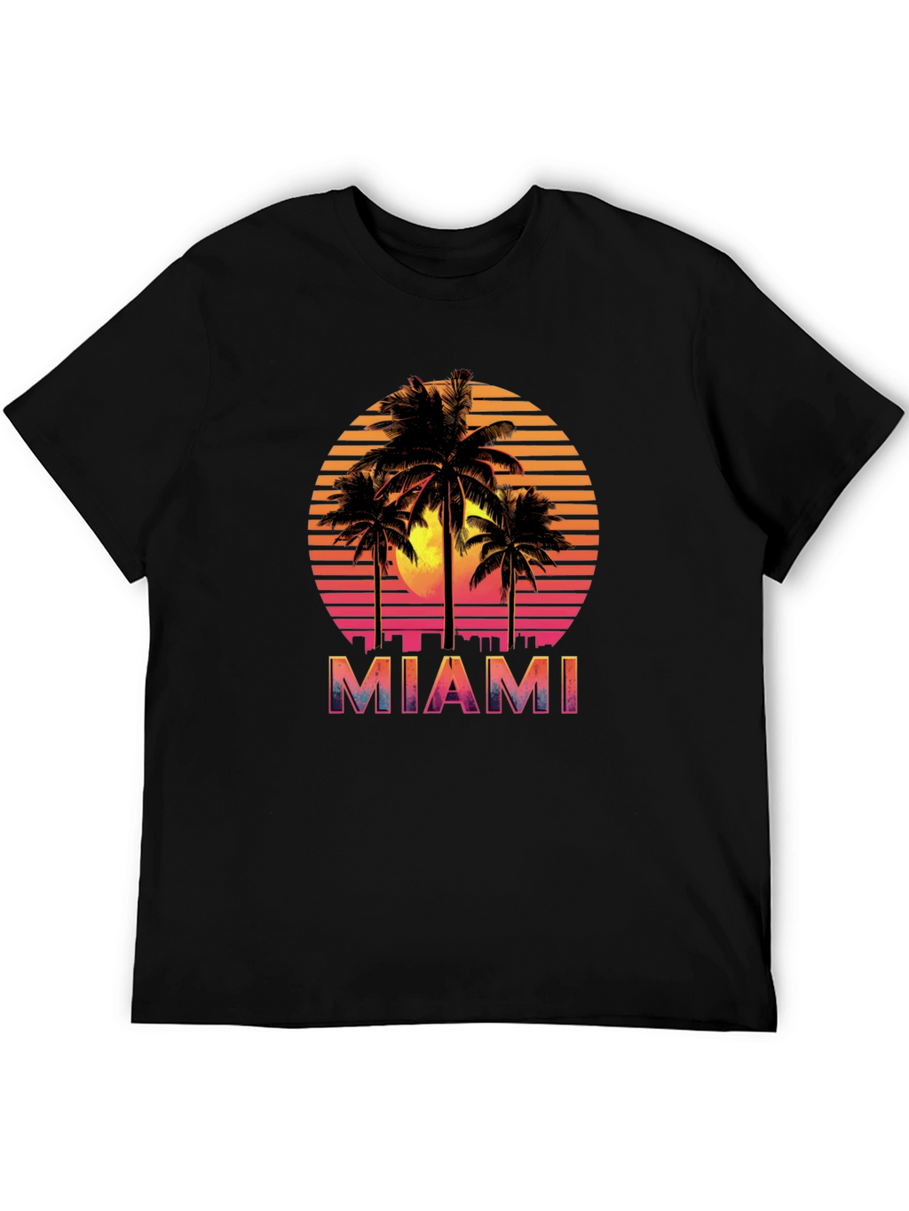 Miami Sunset Palm Tree Graphic Tee