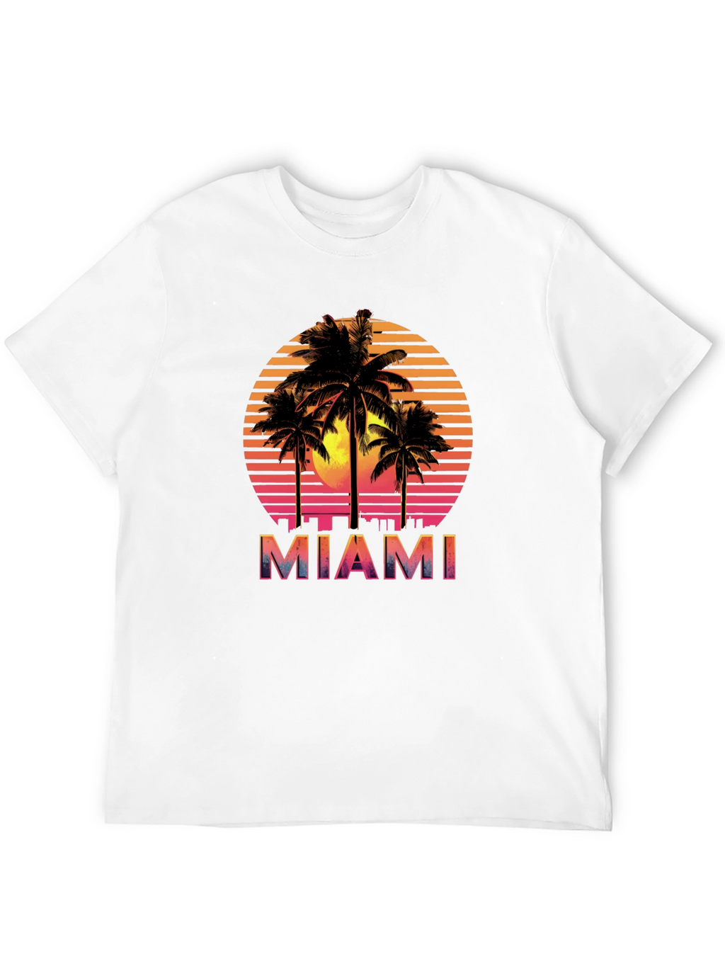 Miami Sunset Palm Tree Graphic Tee