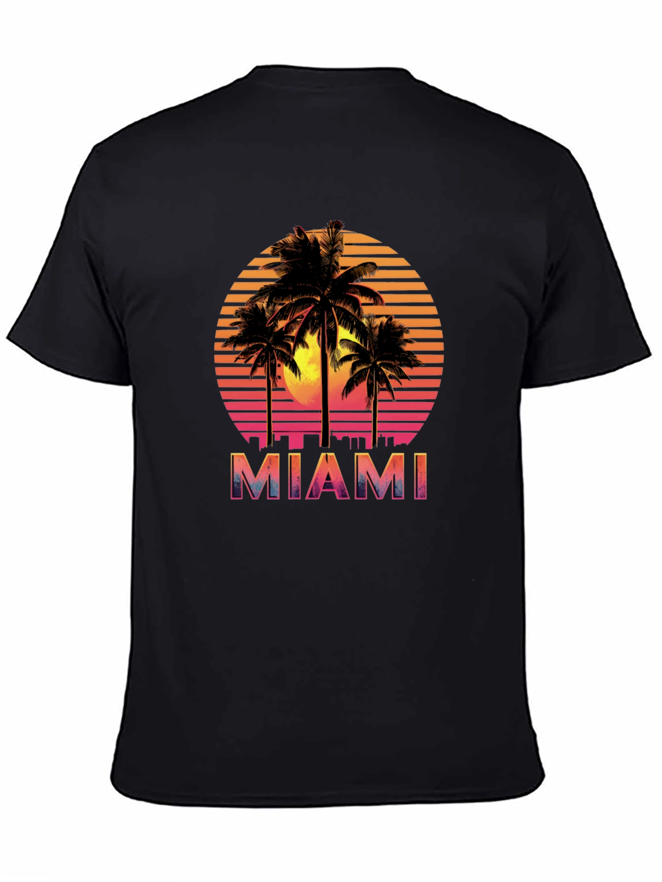Miami Sunset Palm Tree Graphic Tee