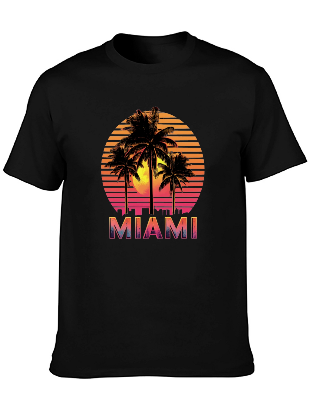 Miami Sunset Palm Tree Graphic Tee