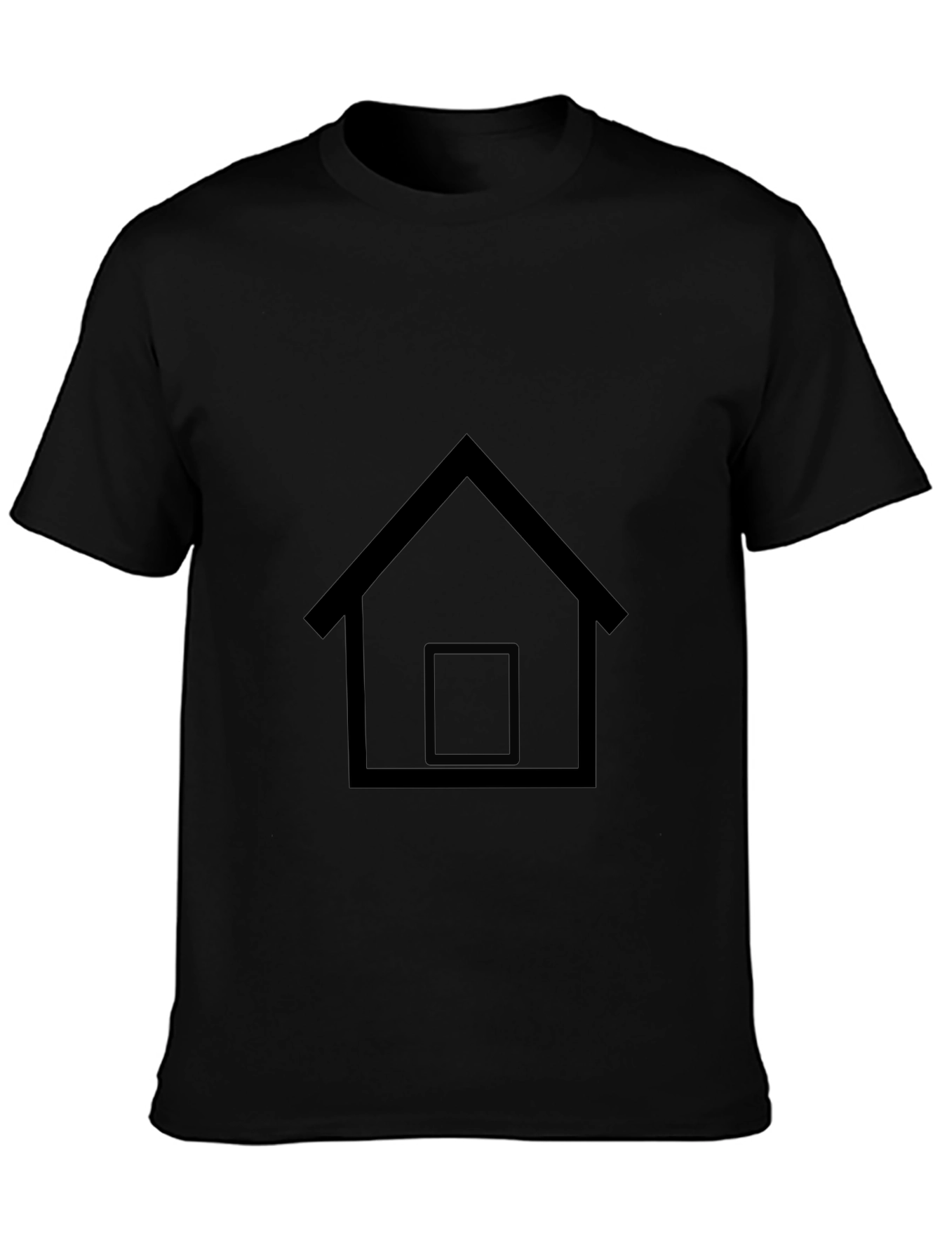 Minimalist House Graphic Tee - Black Cotton Comfort