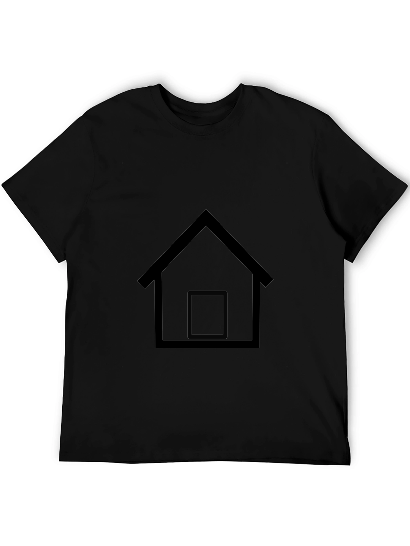 Minimalist House Graphic Tee - Black Cotton Comfort