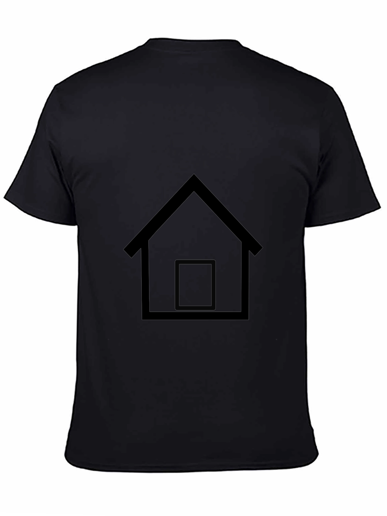 Minimalist House Graphic Tee - Black Cotton Comfort