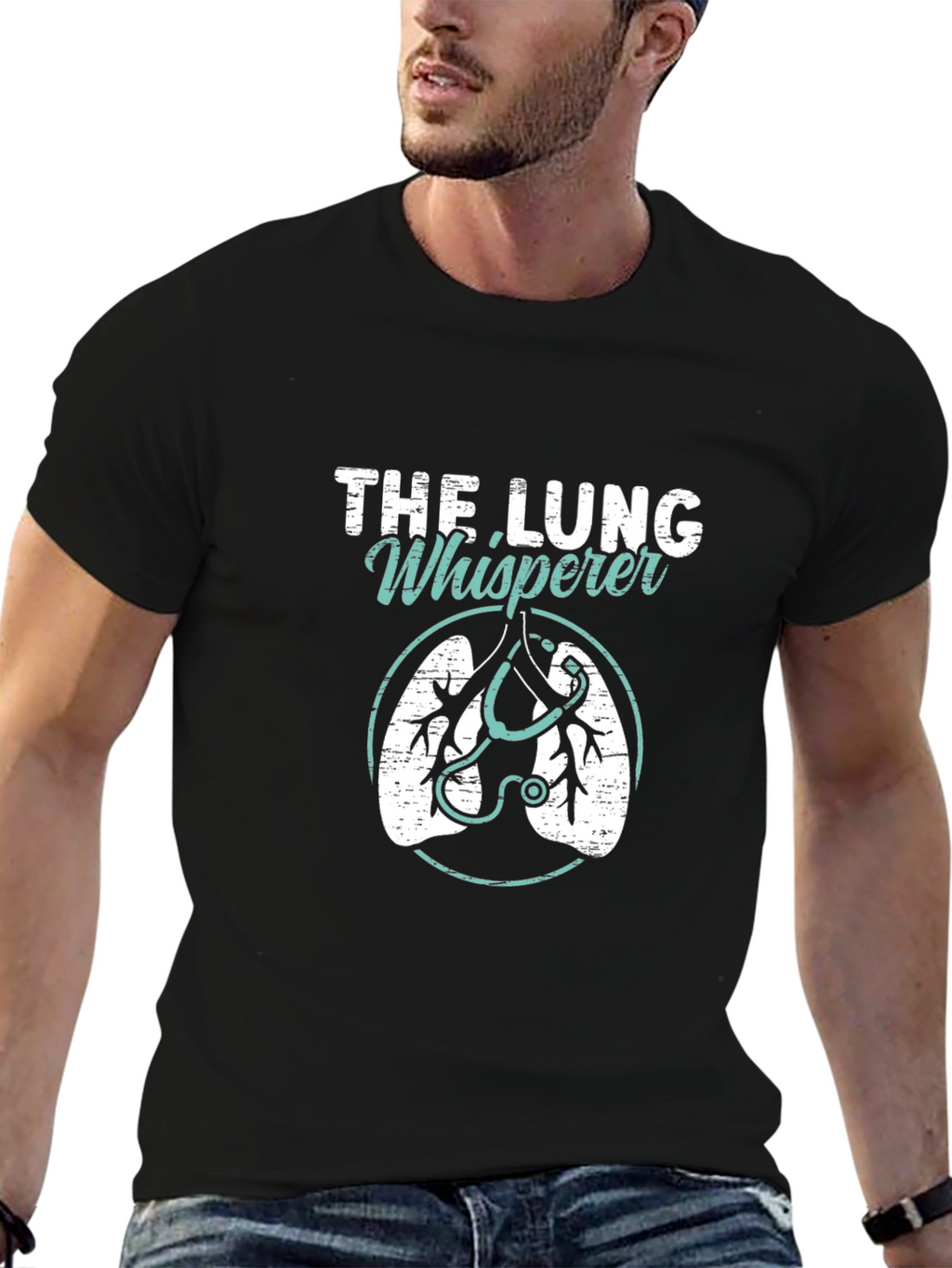 The Lung Whisperer Graphic T-Shirt - Black Cotton Tee