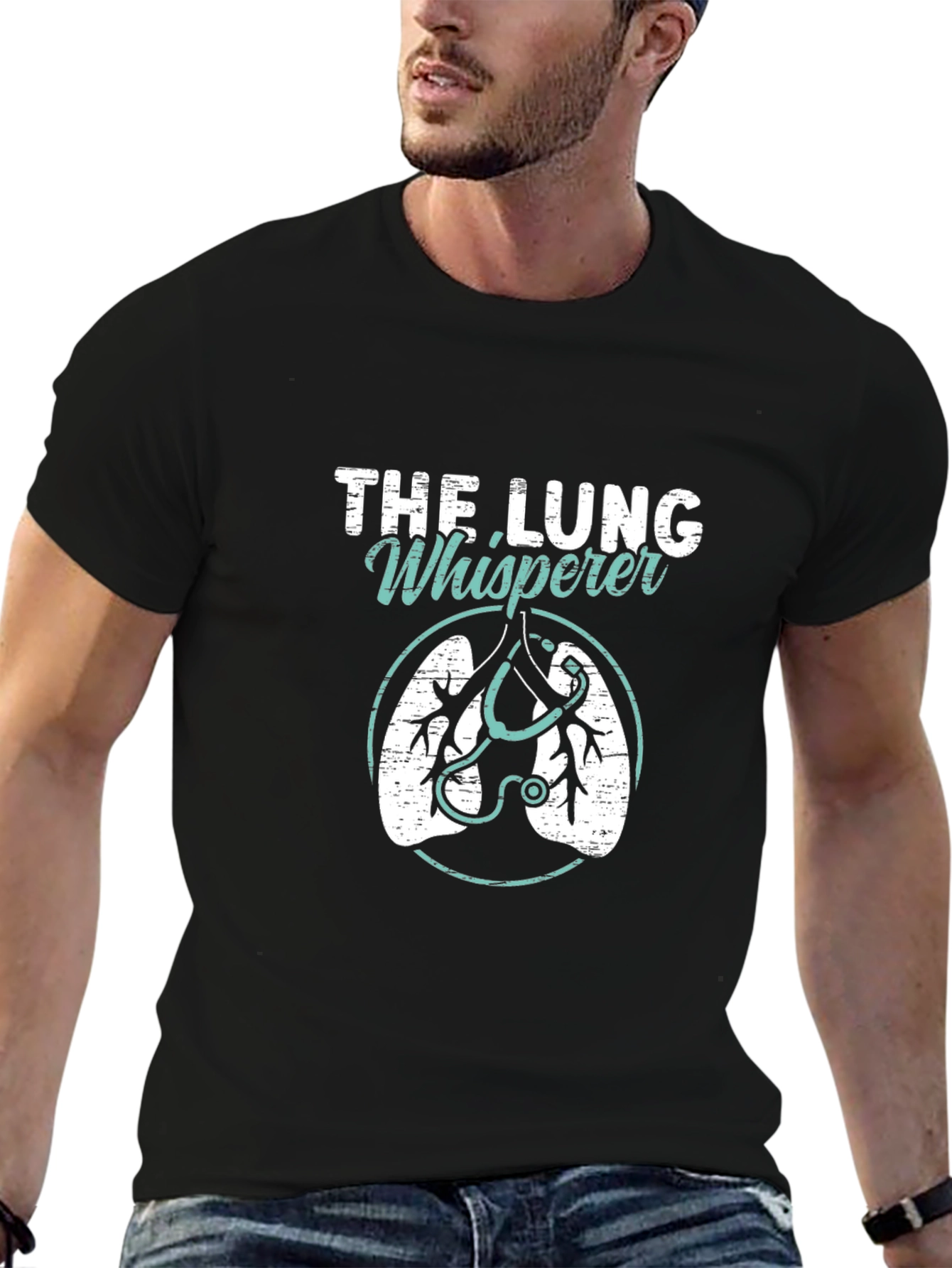 The Lung Whisperer Graphic T-Shirt - Black Cotton Tee