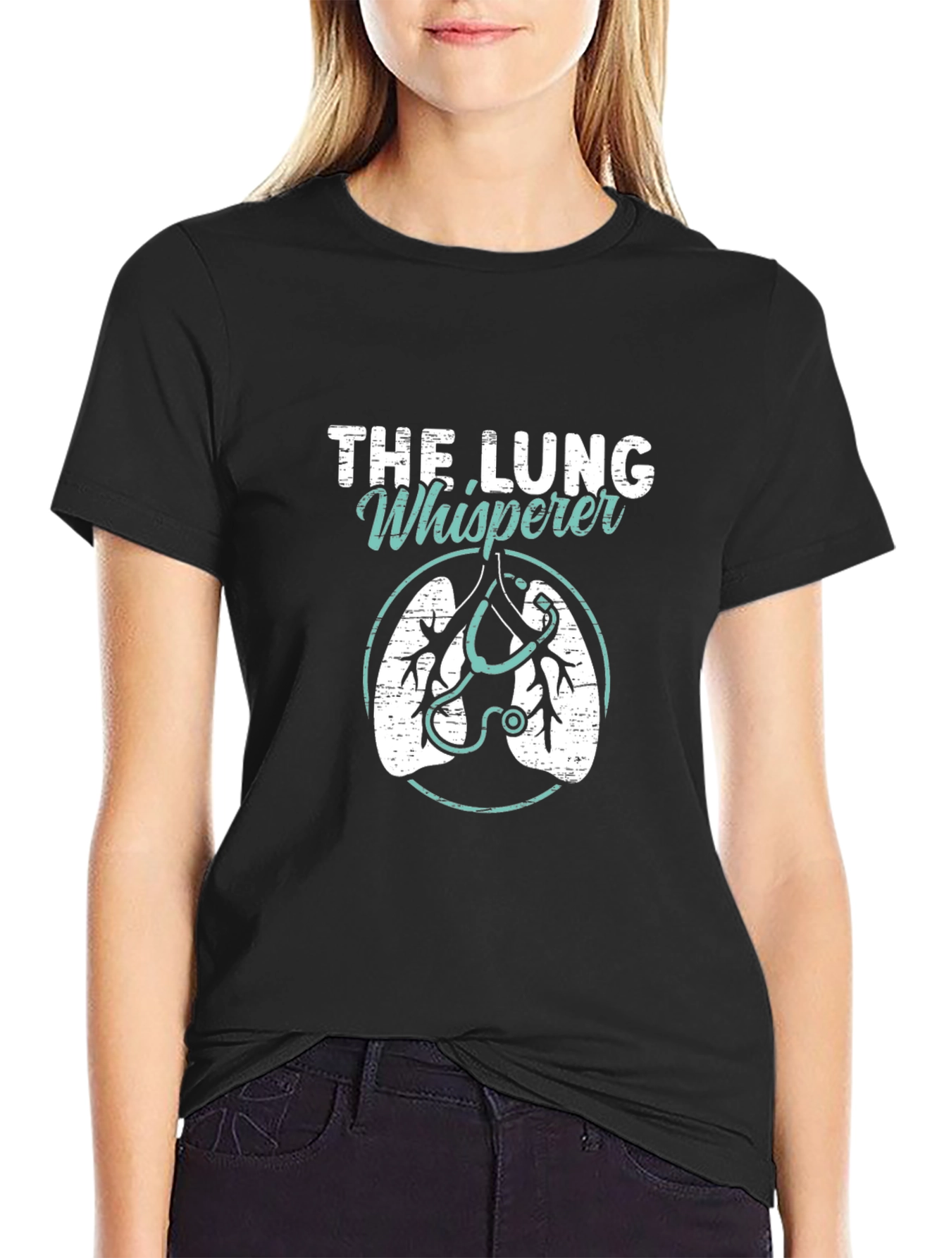 The Lung Whisperer Graphic T-Shirt - Black Cotton Tee