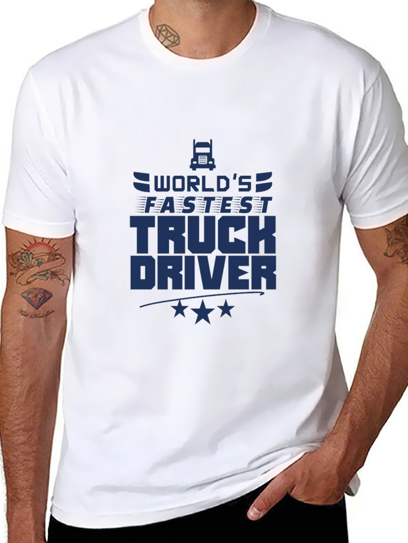 Worlds Fastest Truck Driver Black T-Shirt