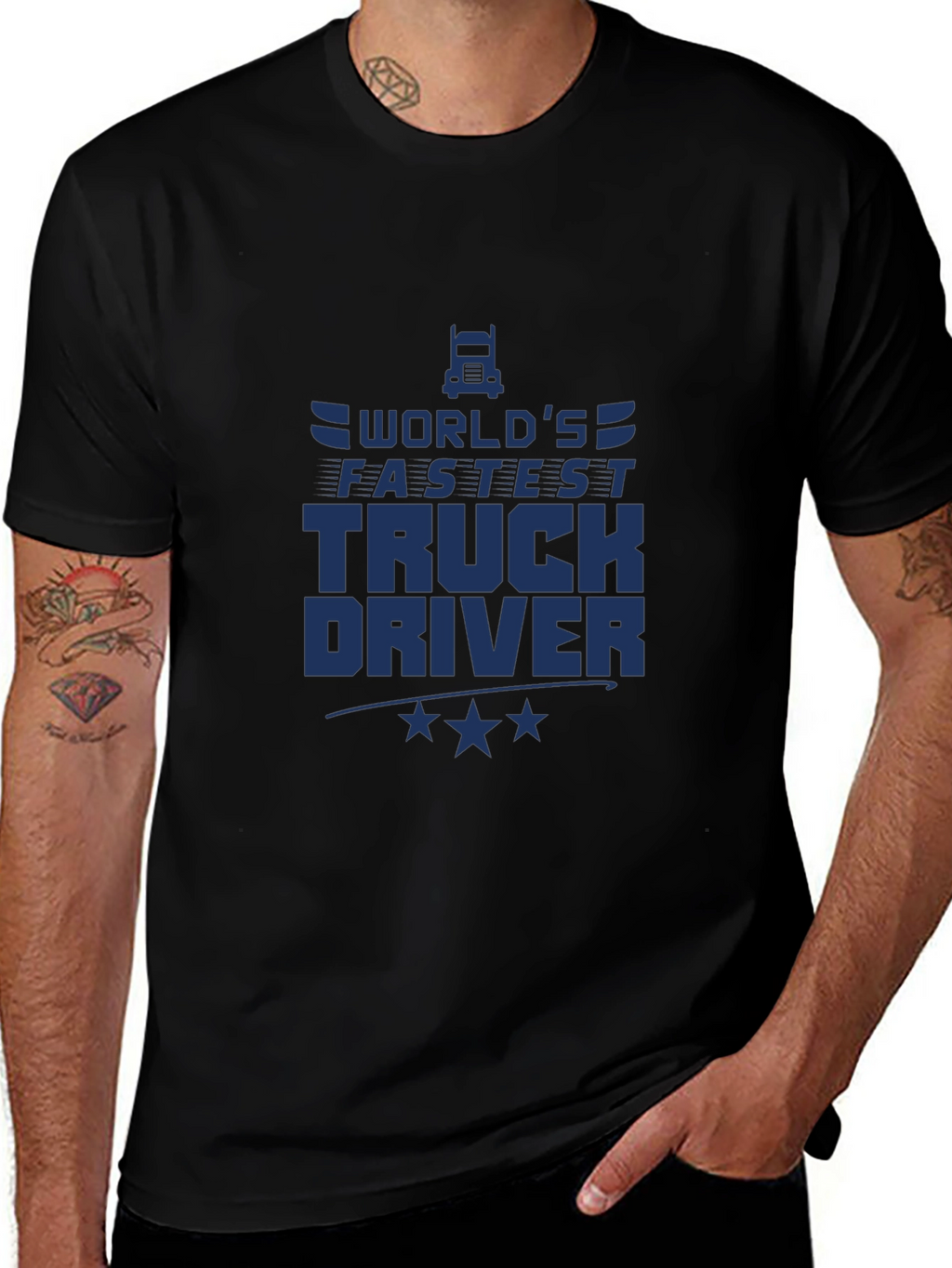 Worlds Fastest Truck Driver Black T-Shirt