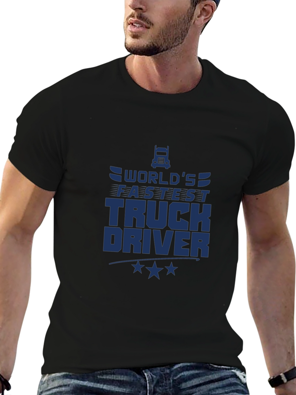 Worlds Fastest Truck Driver Black T-Shirt
