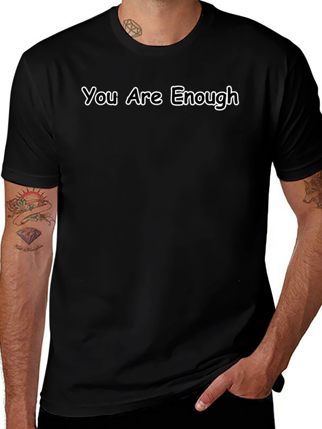 You Are Enough Graphic Black T-Shirt
