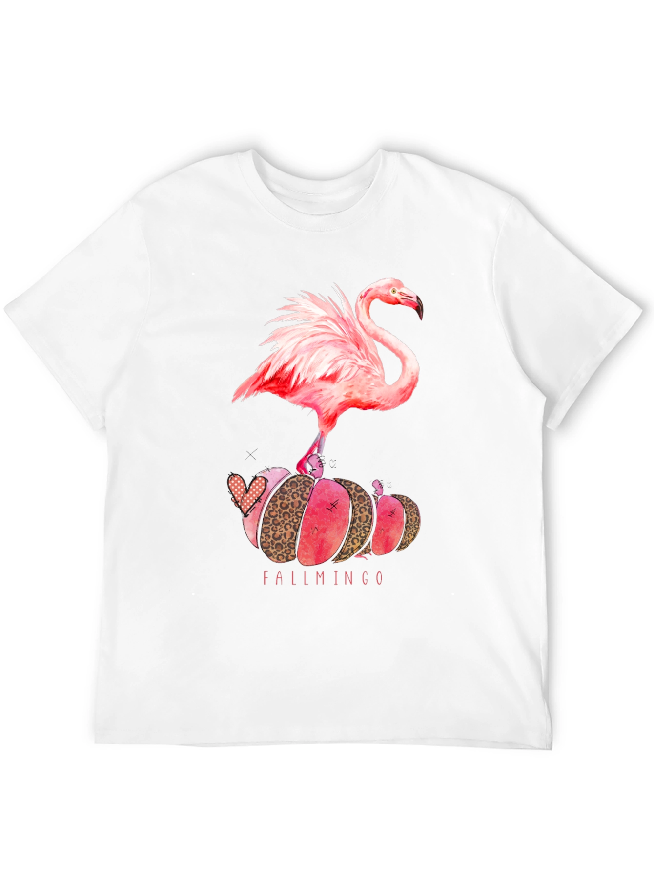 Fallmingo T-Shirt: Pink Flamingo Pumpkin Design
