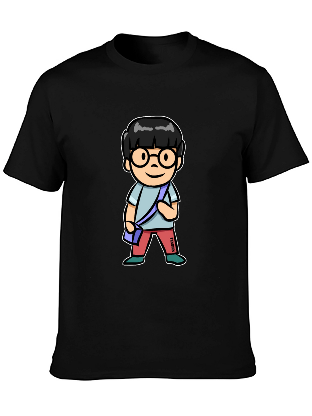 Cartoon Character T-Shirt Black Cotton Tee