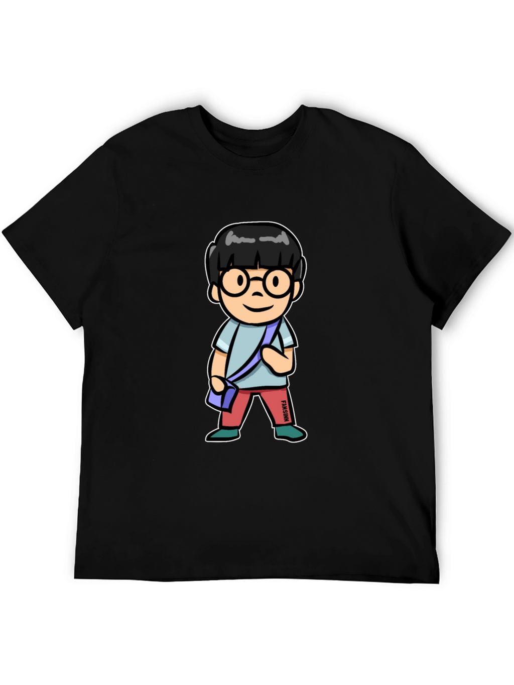 Cartoon Character T-Shirt Black Cotton Tee