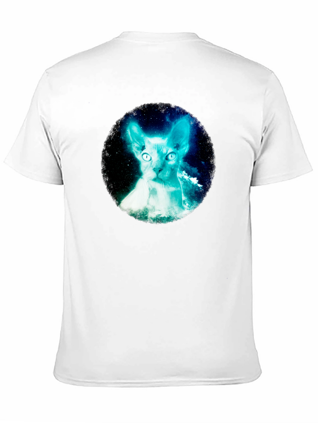 Sphynx Cat Galaxy Graphic Black T-Shirt
