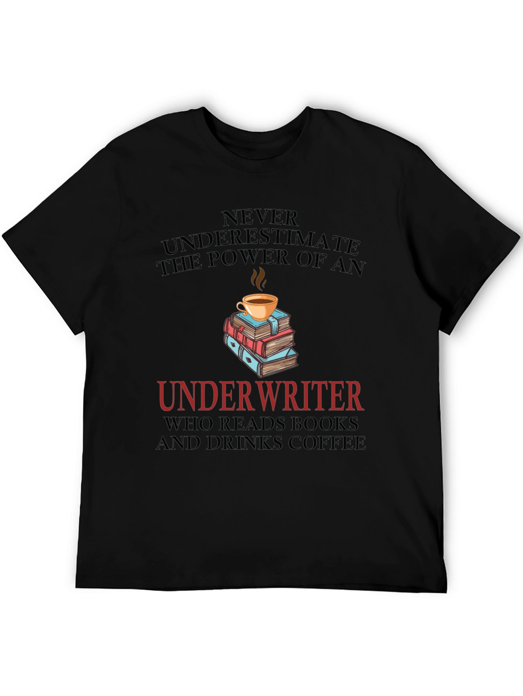 Underwriter Coffee & Books Graphic T-Shirt