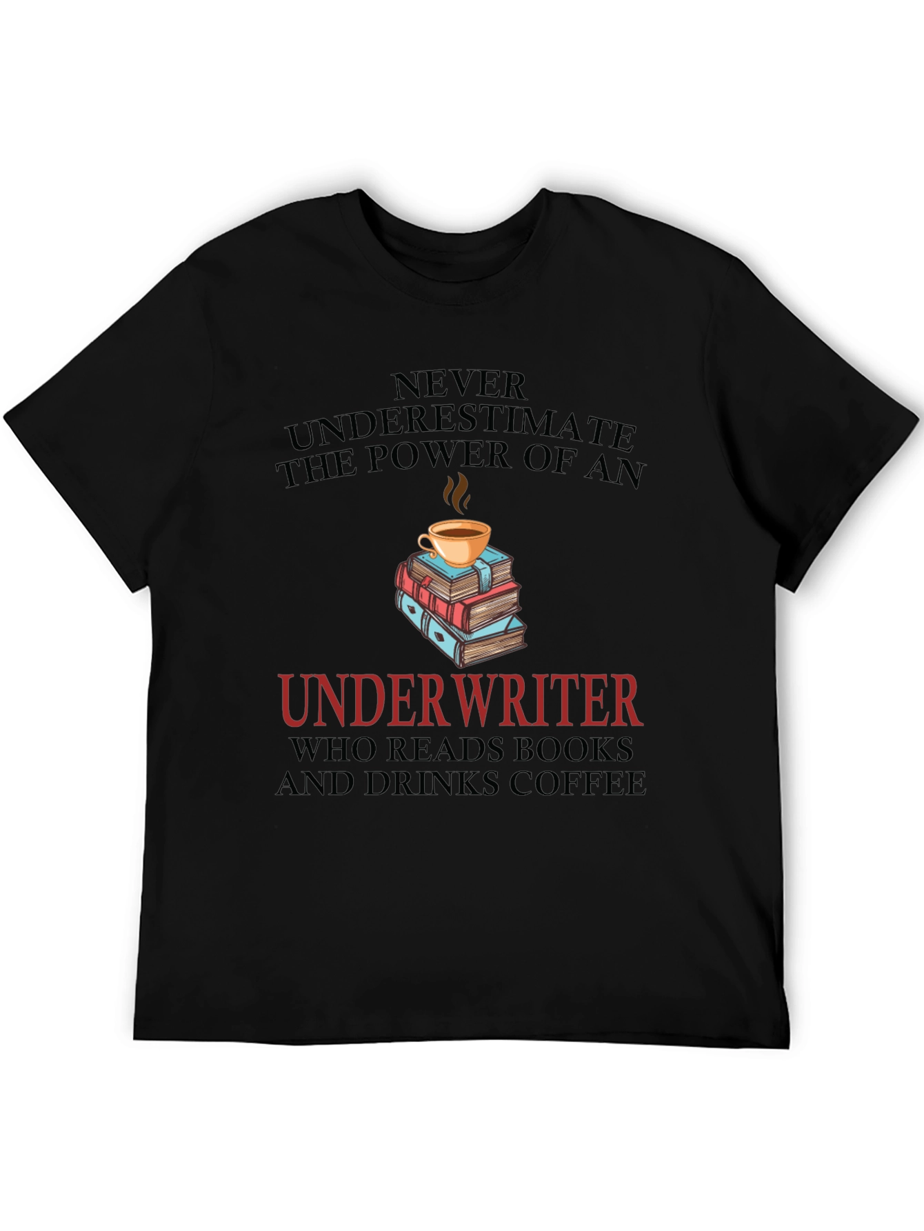 Underwriter Coffee & Books Graphic T-Shirt