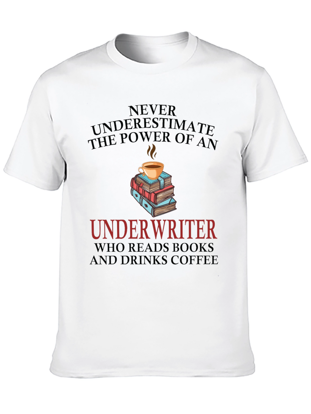 Underwriter Coffee & Books Graphic T-Shirt
