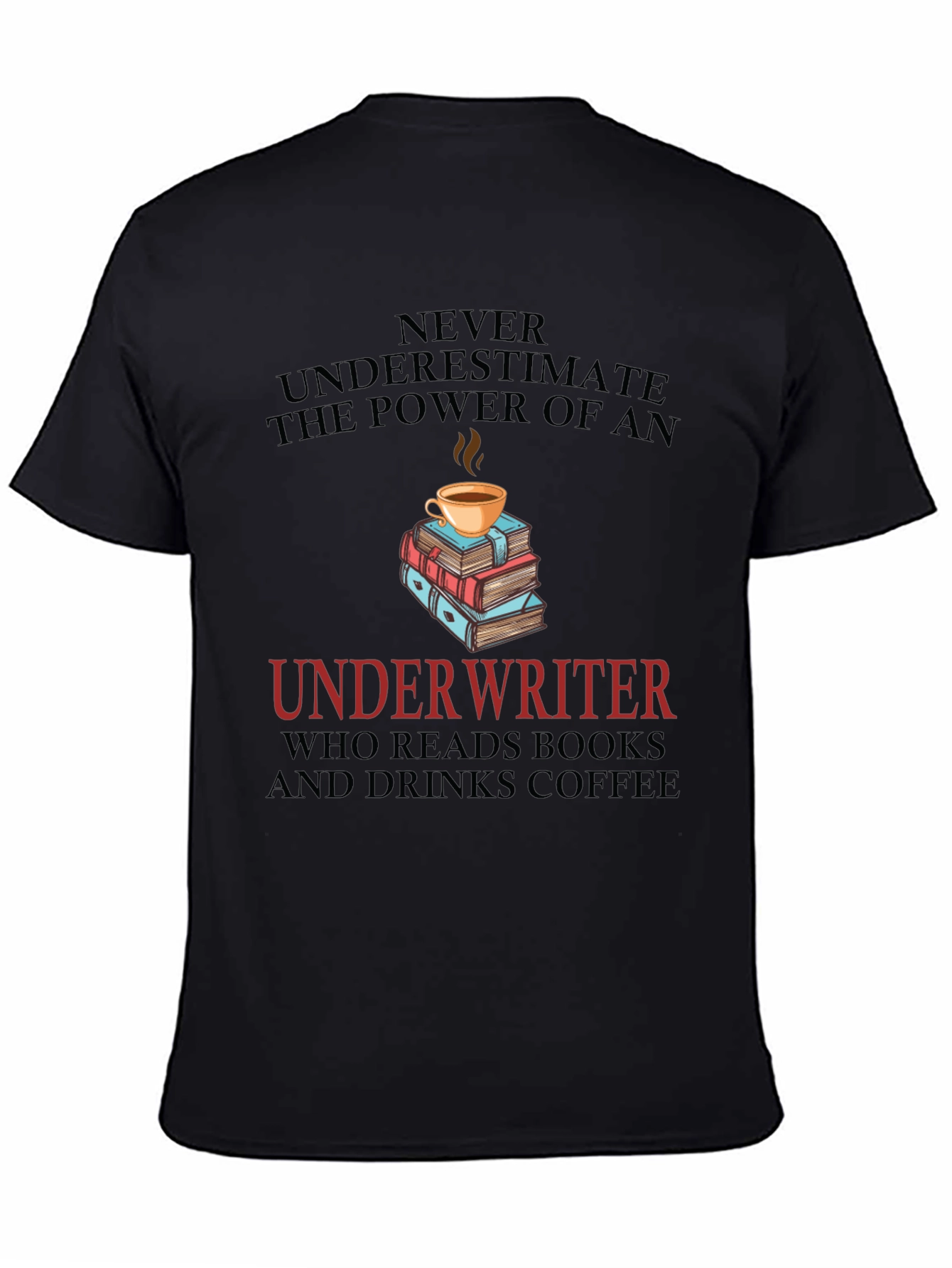 Underwriter Coffee & Books Graphic T-Shirt